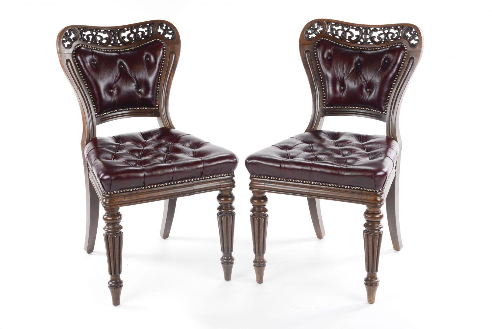 Mahogany Pair of Very Fine George IV Library Chairs, Firmly Attributed to Gillows