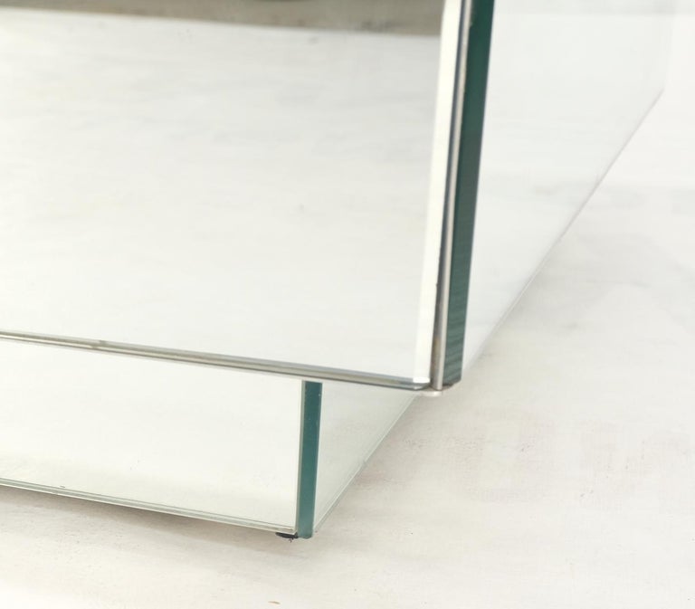 Pair of Very Fine Mirrored Box Planters Lights Stainless Steel Cases ...