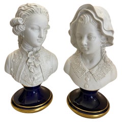 Retro Pair of Very Fine Porcelain Figurines, Italian Production