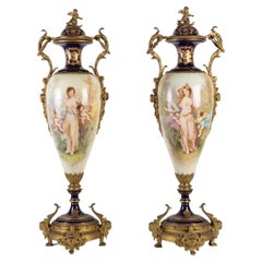 Pair of Very Fine Sèvres Porcelain Vases