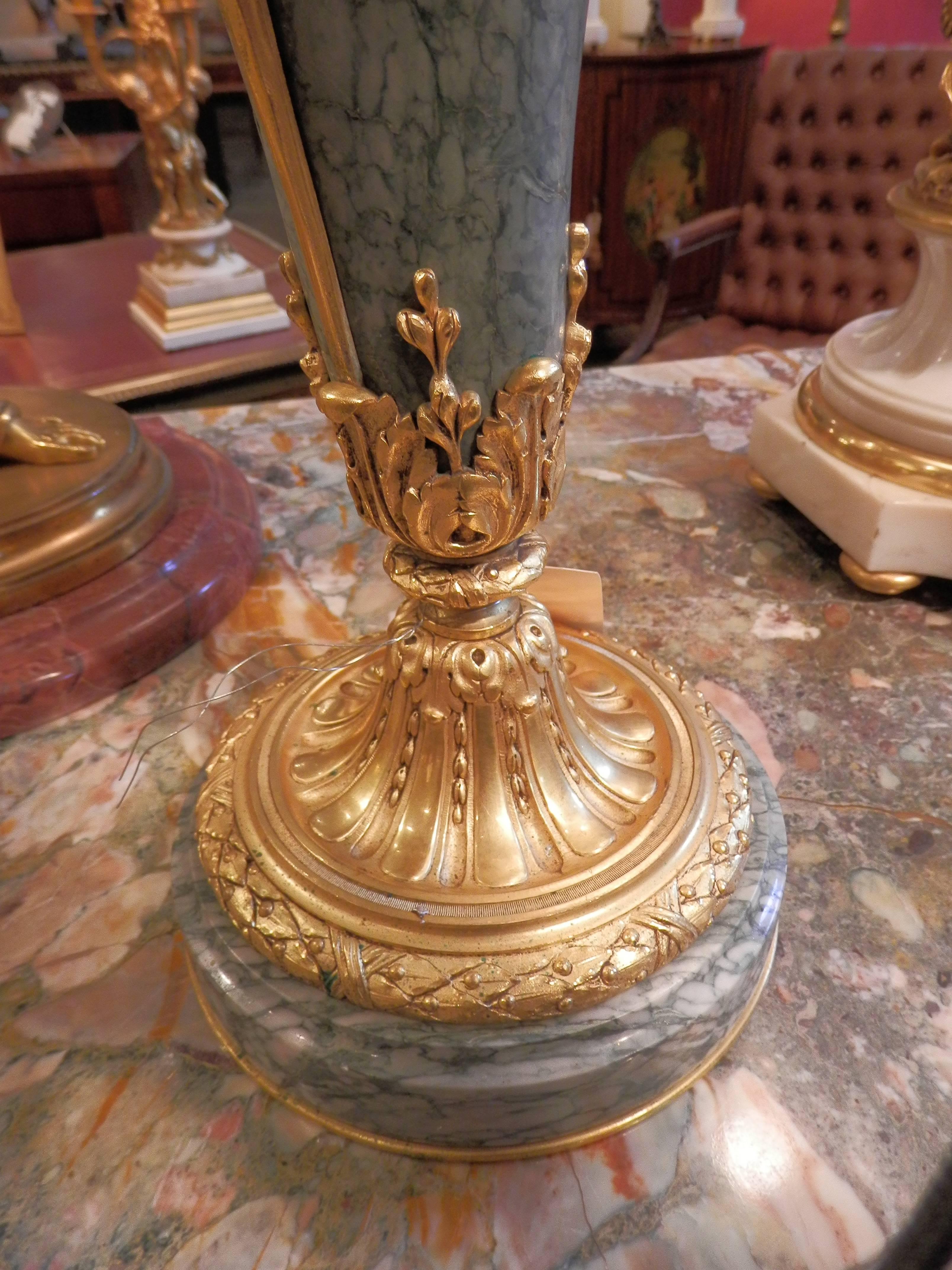Marble Pair of Very Fine Signed French, 19th Century Louis XVI Candelabras