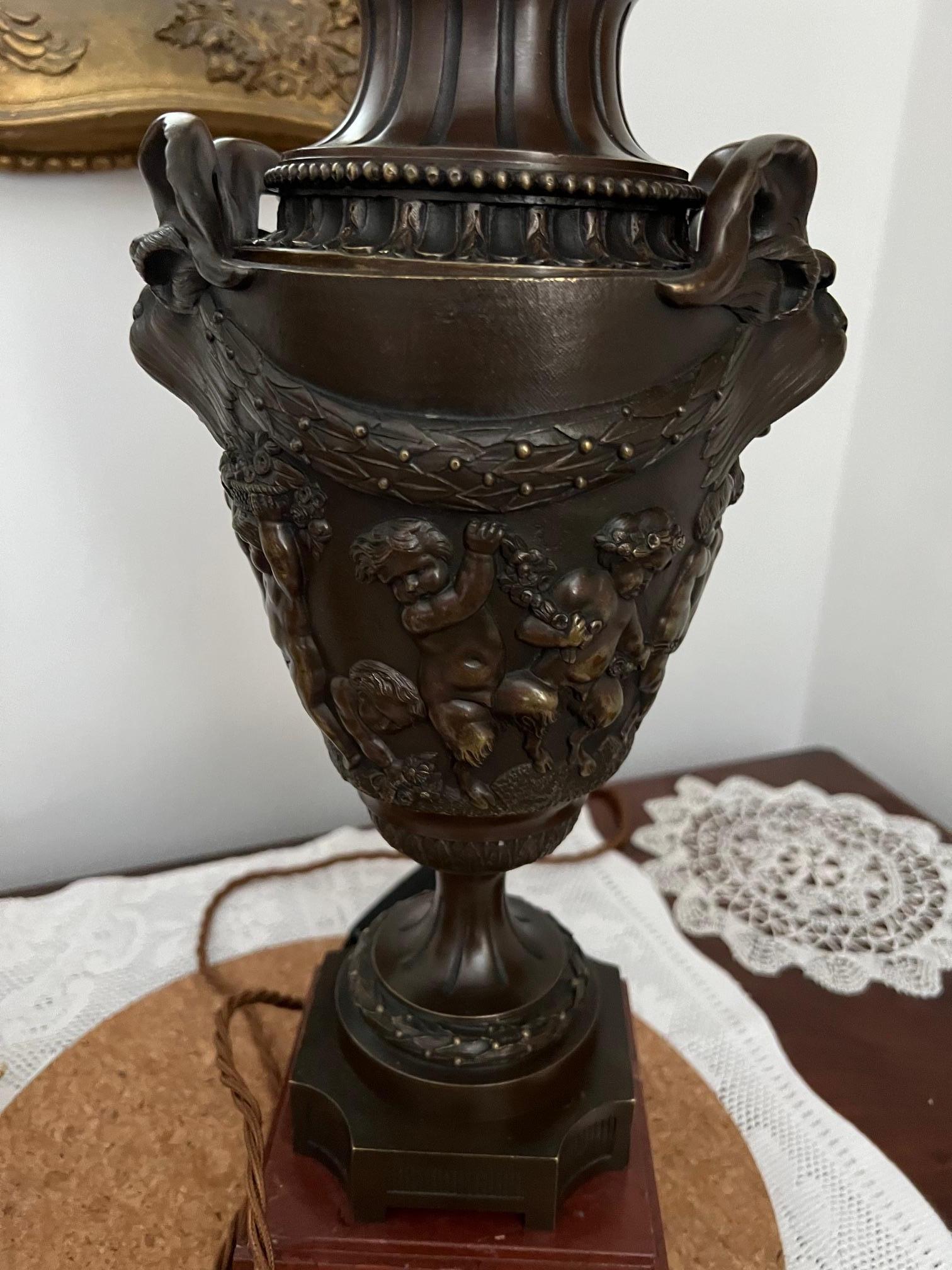 Pair Of Very Good Bronze Oil Lamps For Sale 1