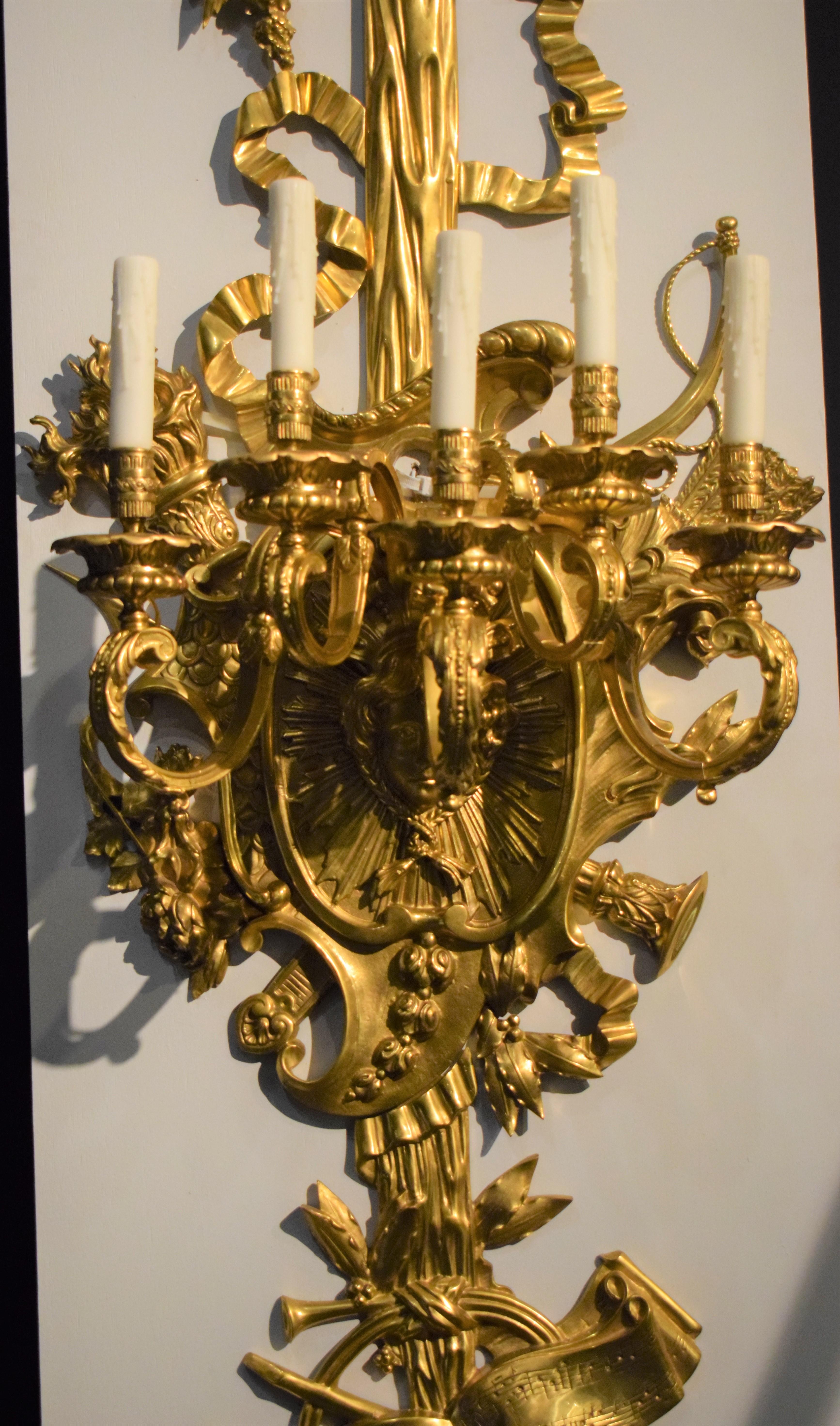 Pair of Very Important Louis XVI Wall Sconces For Sale 11