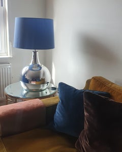 Pair of Very Large balloon Mirrored Glass table lamps by Andrew Kornat Designs