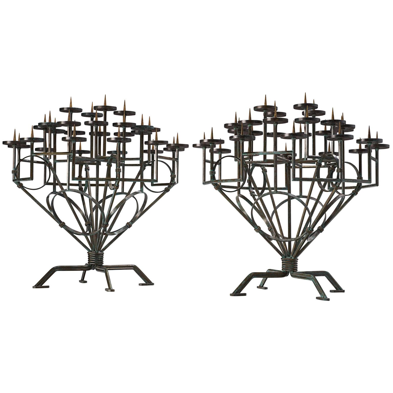 Pair of Very Large Church Candleholders