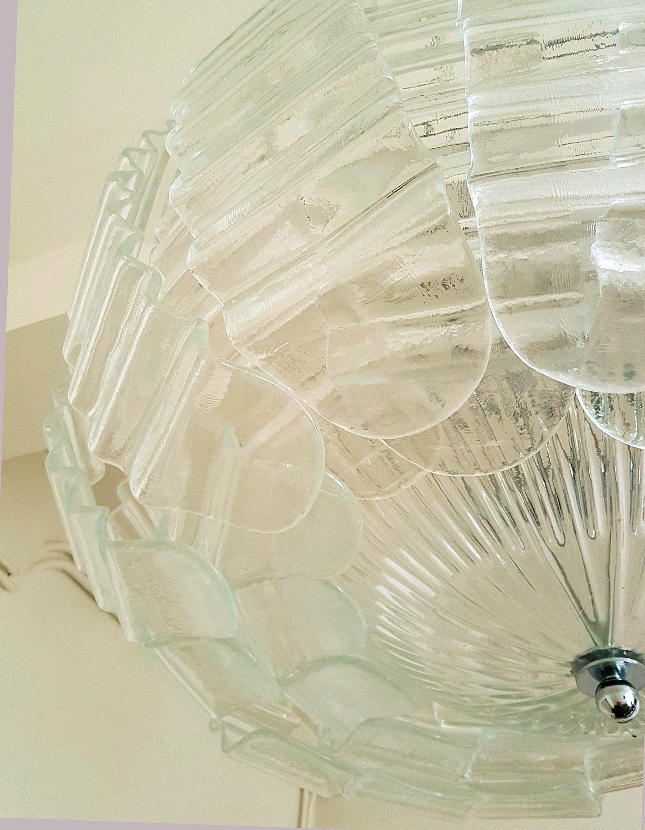 Very Large Clear Murano Glass Mid-Century Modern Chandelier by Barovier, 1970s 4