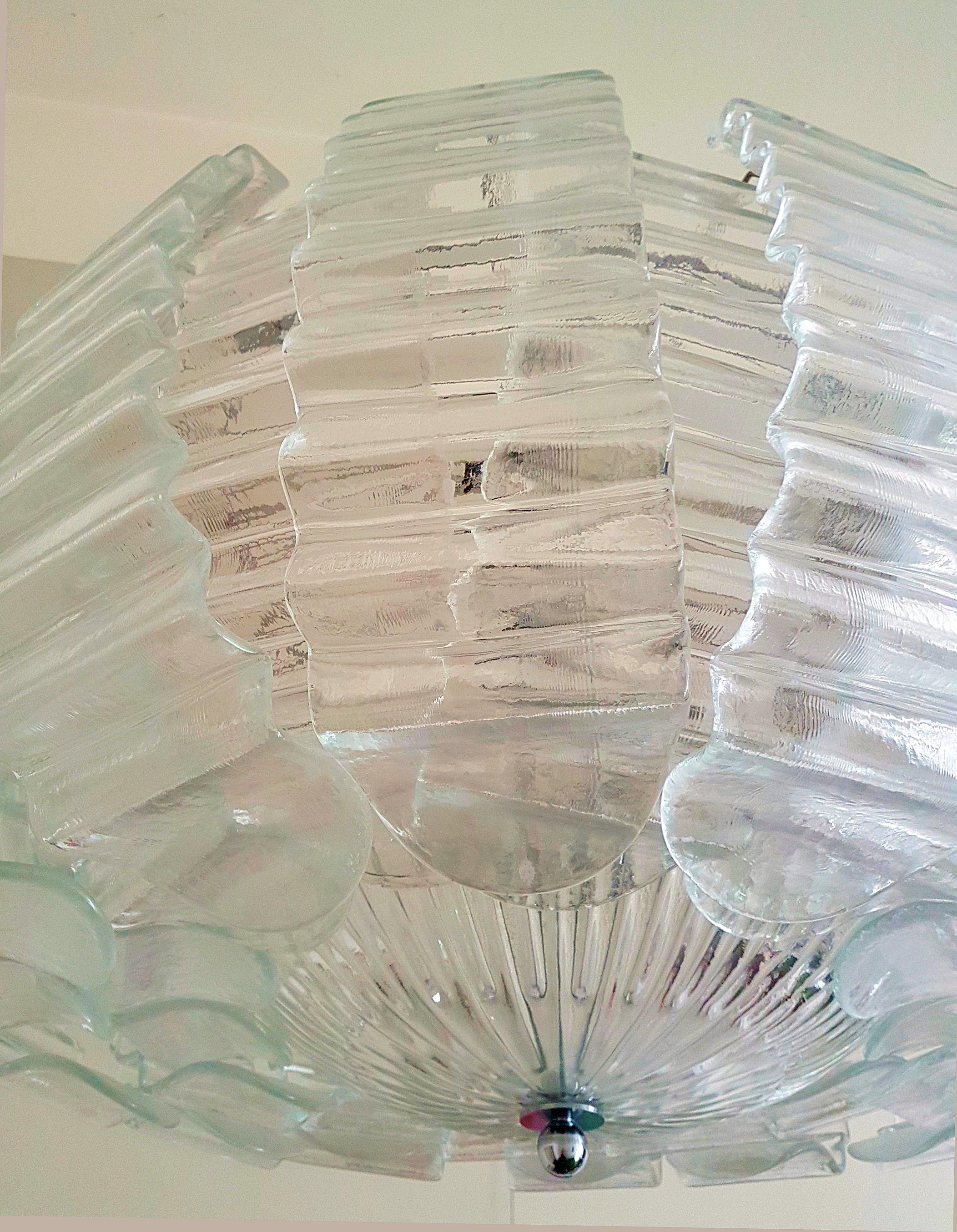 Very Large Clear Murano Glass Mid-Century Modern Chandelier by Barovier, 1970s 5