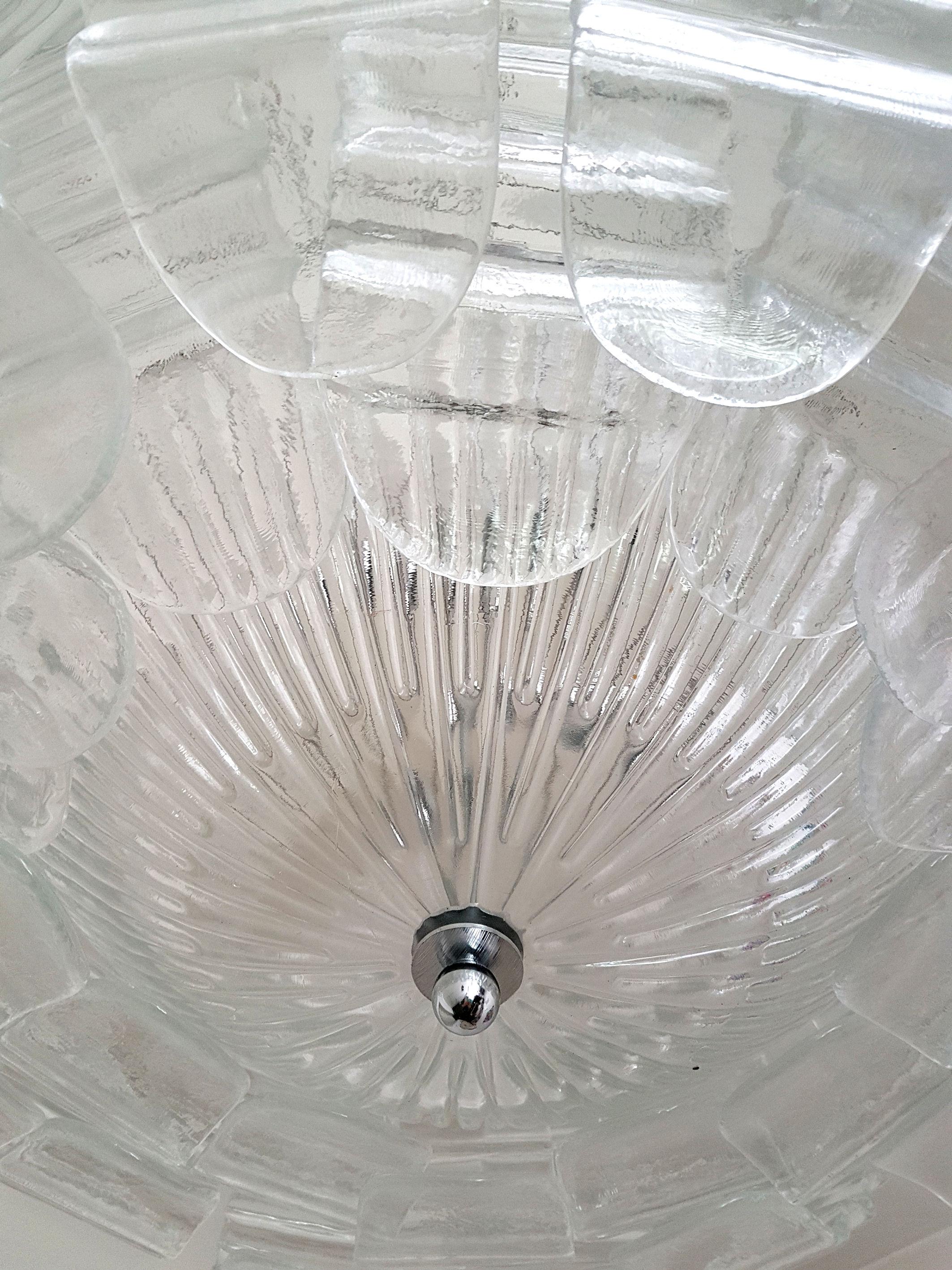 Very Large Clear Murano Glass Mid-Century Modern Chandelier by Barovier, 1970s (Muranoglas)