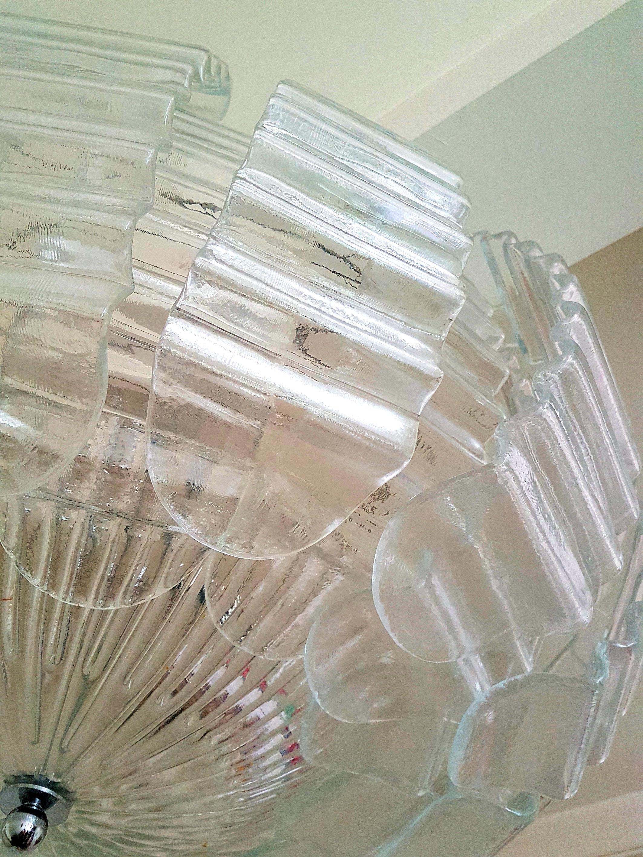 Very Large Clear Murano Glass Mid-Century Modern Chandelier by Barovier, 1970s 3
