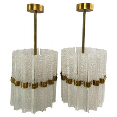Pair of Very Large Crystal Orrefors Chandeliers by Carl Fagerlund