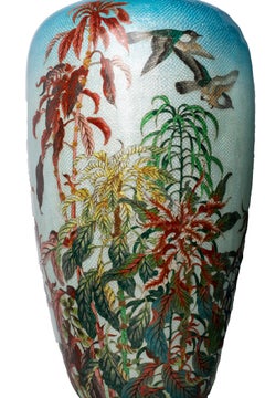 Pair of Very Large Japanese Cloisonné Vases