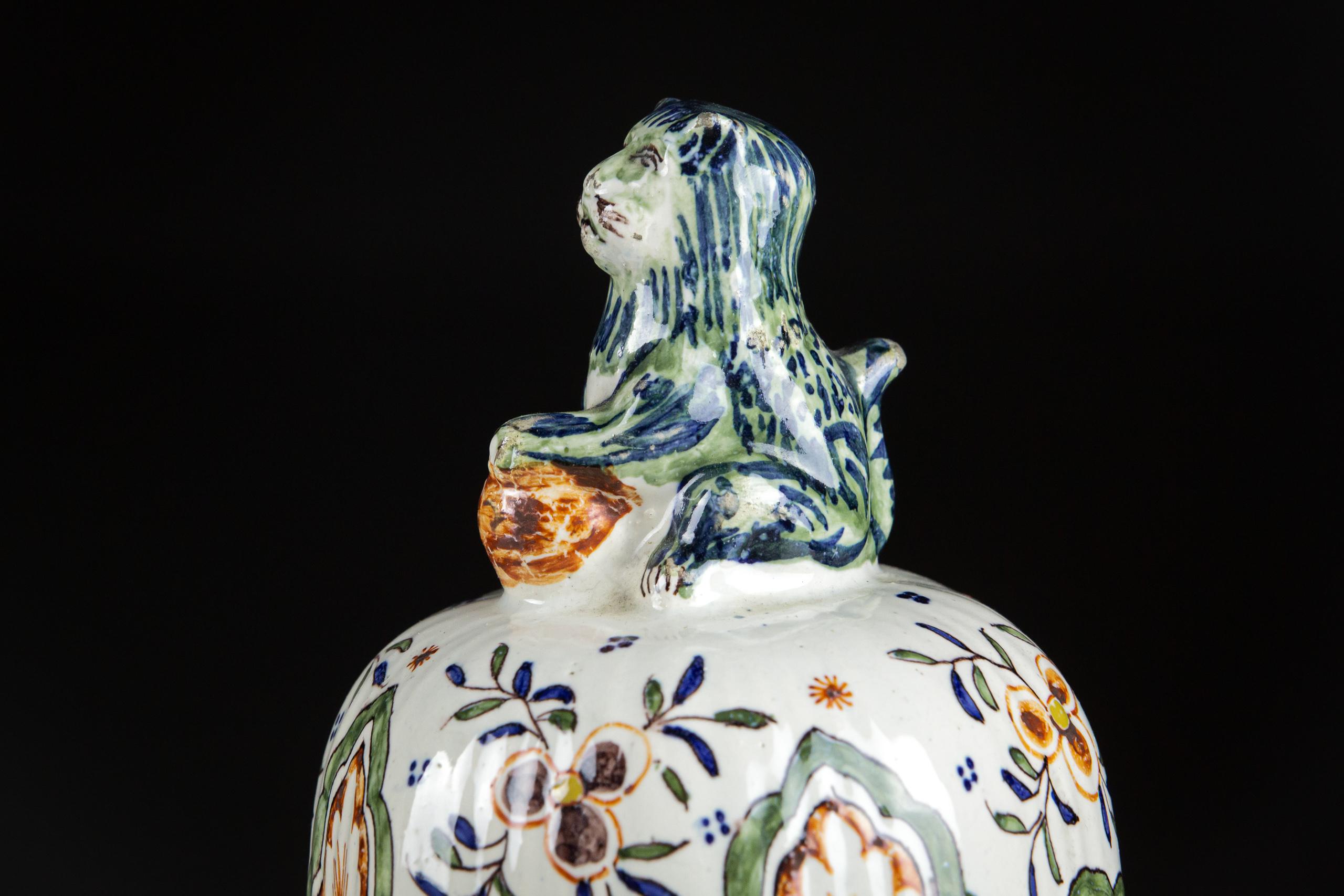 Pair of Very Large Late 19th Century Delft Covered Vase 8