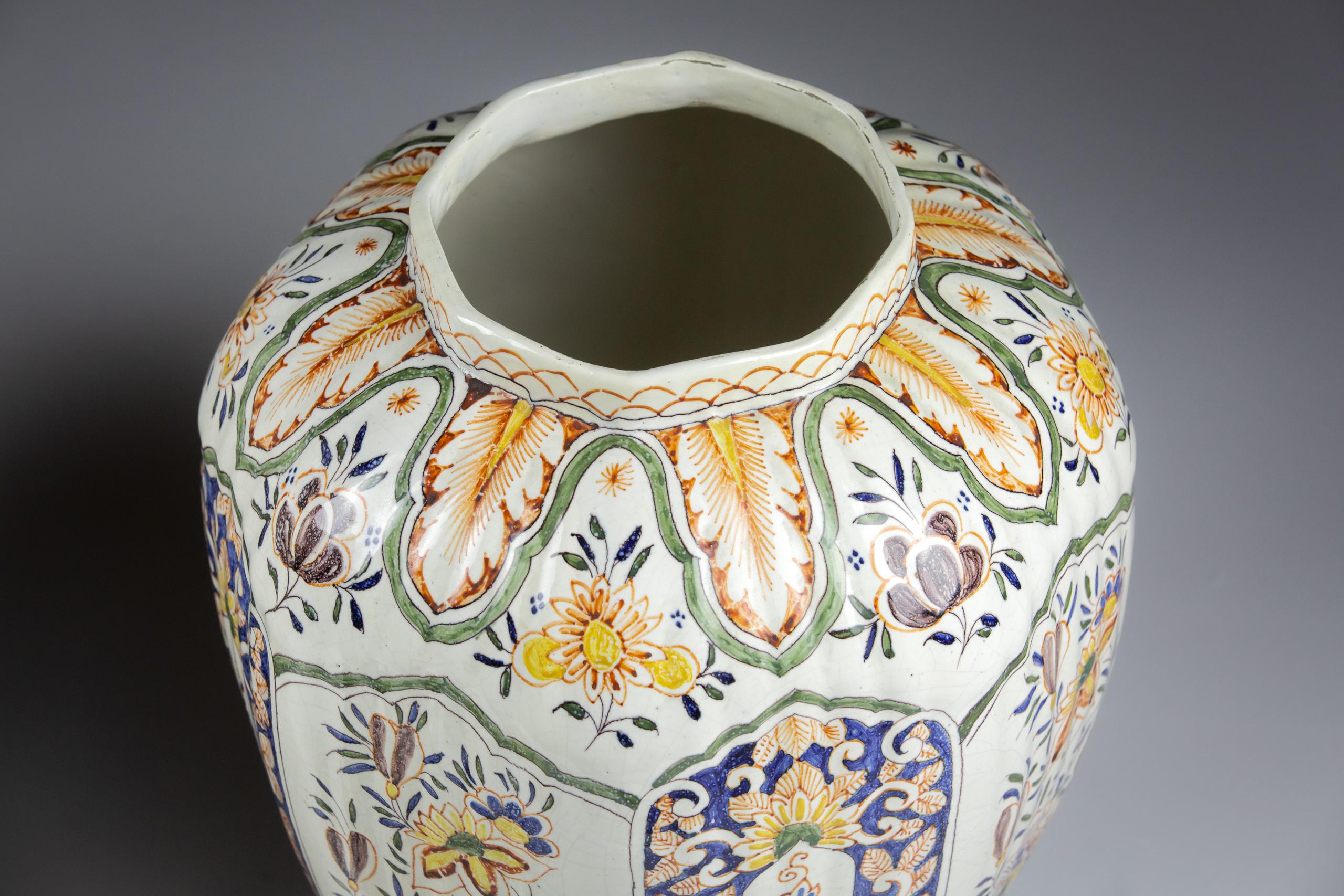 Pair of Very Large Late 19th Century Delft Covered Vase 13