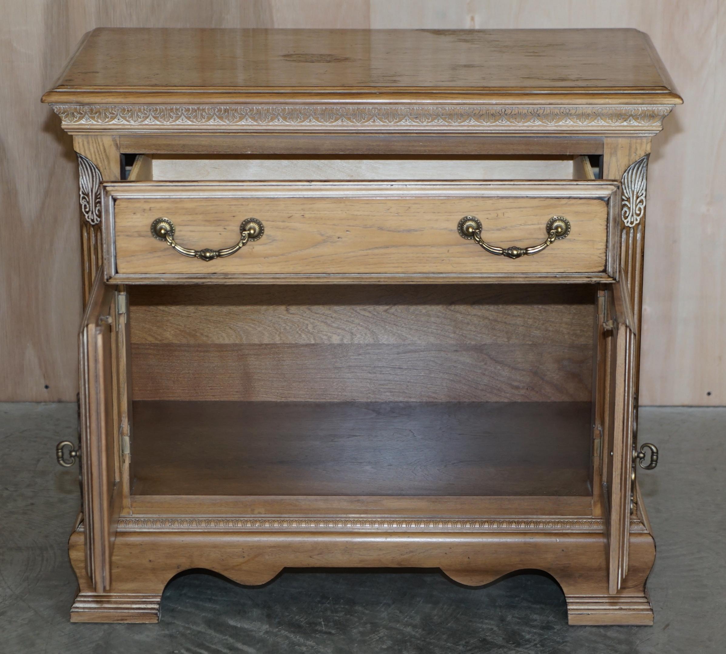 Pair of Very Large Limed Oak Bedside Nightstands or Sideboards Lovely Timber 5