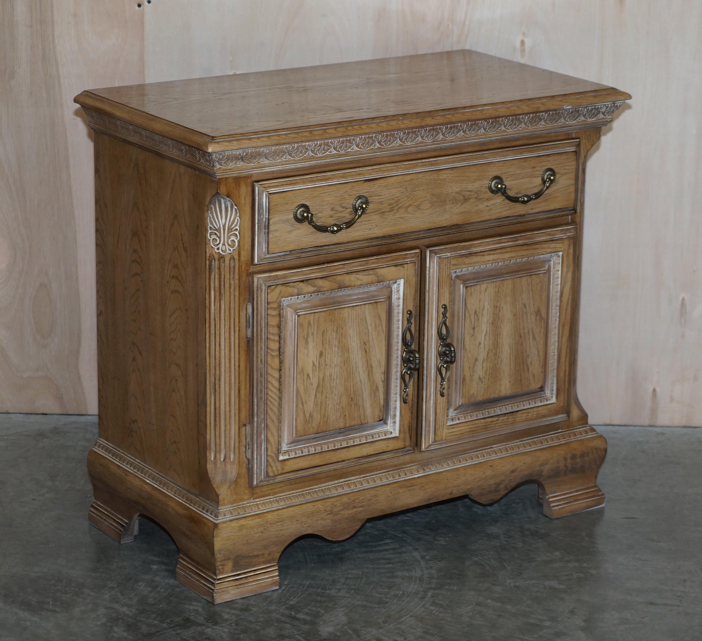 Pair of Very Large Limed Oak Bedside Nightstands or Sideboards Lovely Timber 7