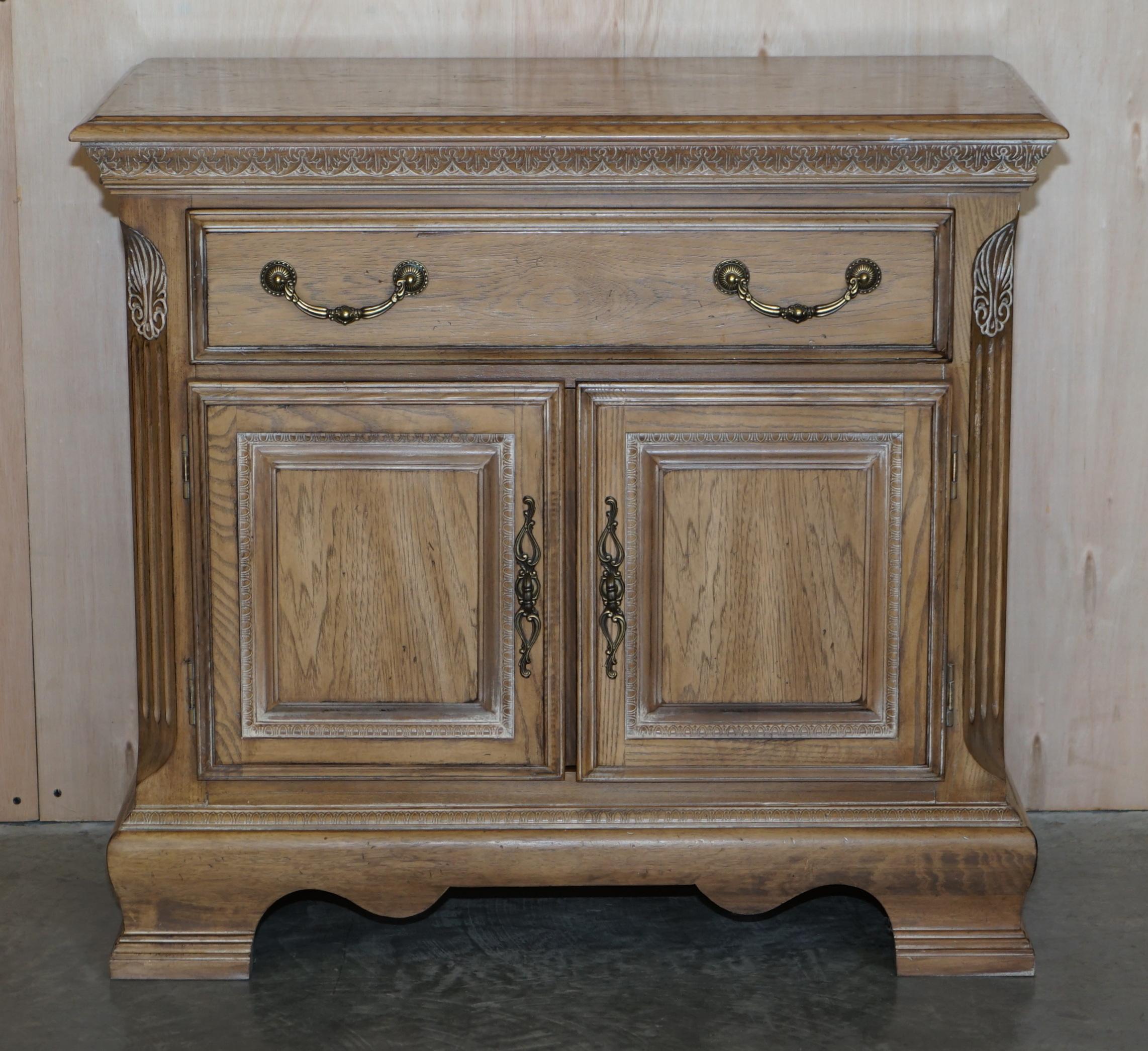 Pair of Very Large Limed Oak Bedside Nightstands or Sideboards Lovely Timber 8