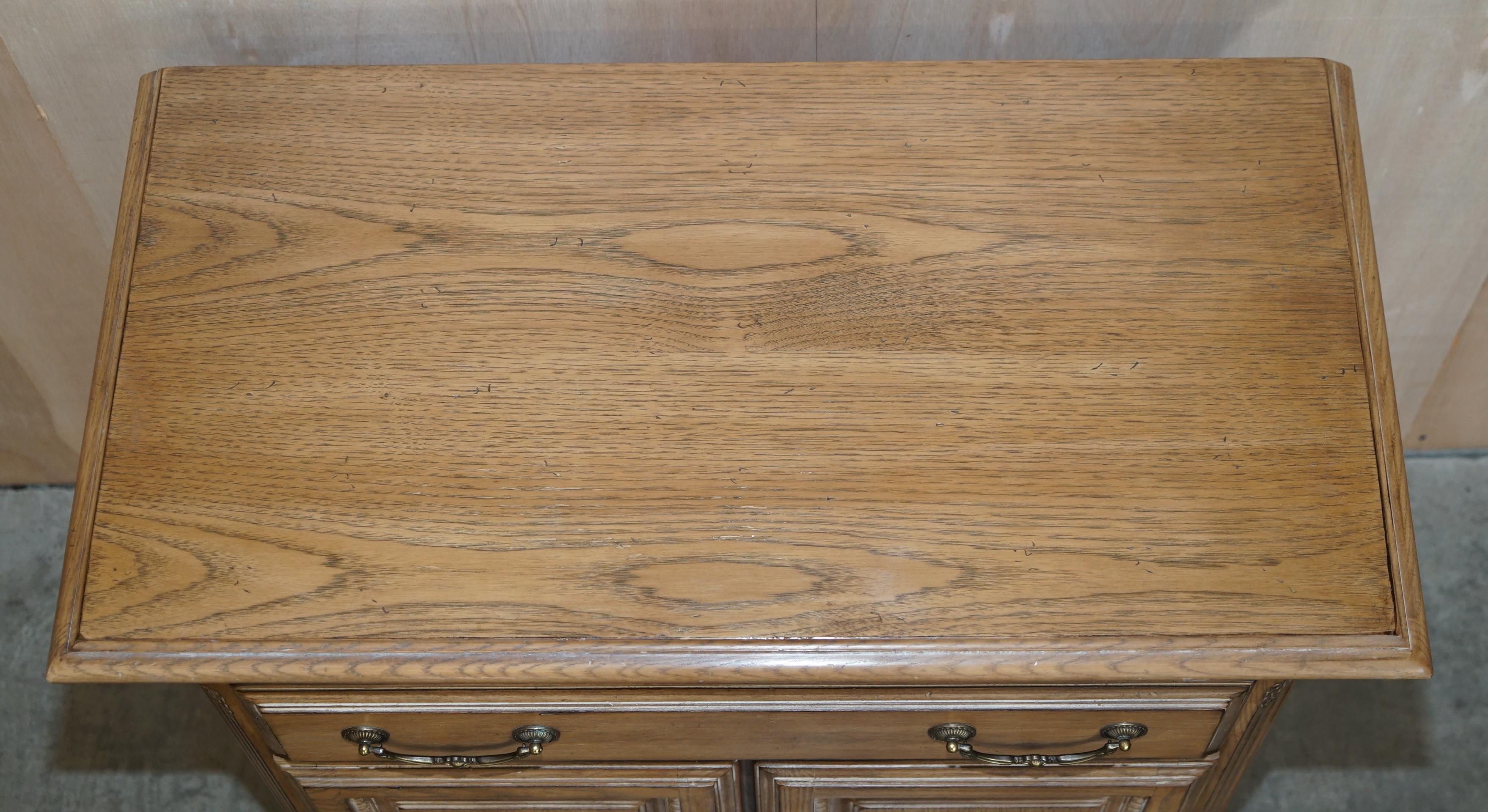 Pair of Very Large Limed Oak Bedside Nightstands or Sideboards Lovely Timber 9