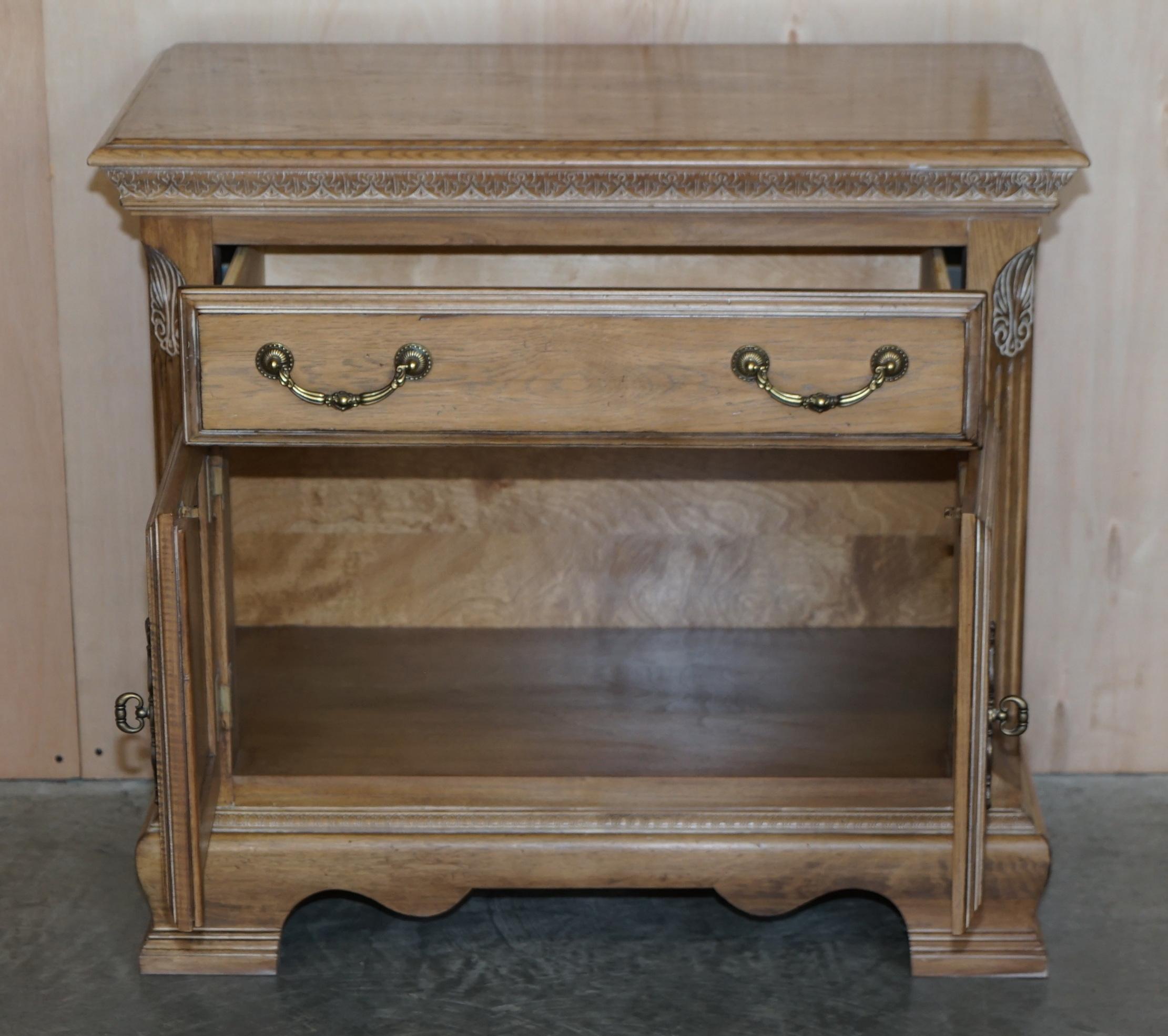 Pair of Very Large Limed Oak Bedside Nightstands or Sideboards Lovely Timber 10