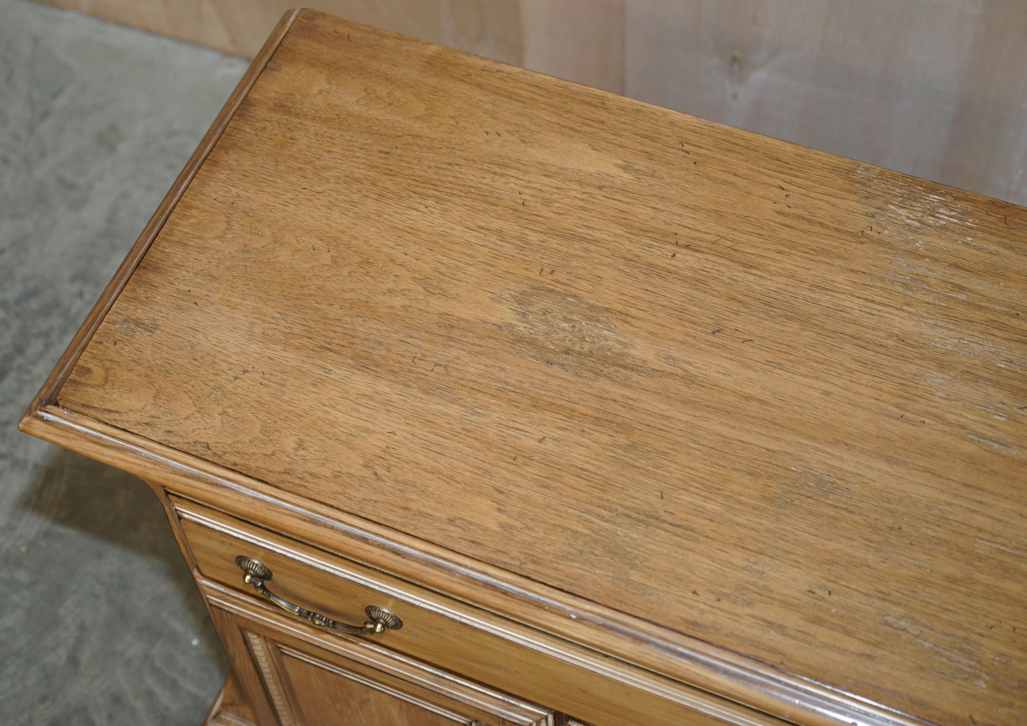 English Pair of Very Large Limed Oak Bedside Nightstands or Sideboards Lovely Timber