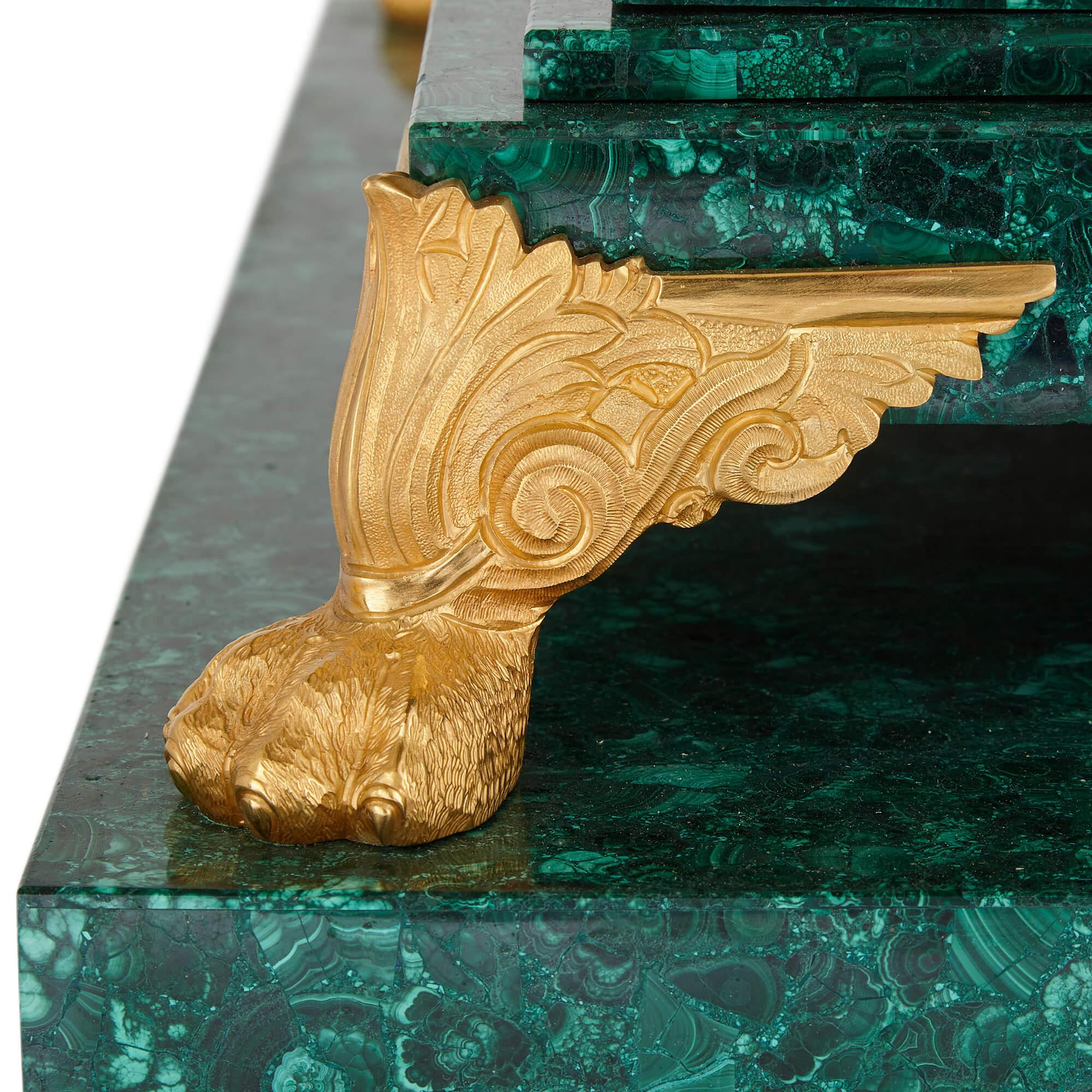 Pair of Very Large Malachite and Ormolu Vases In Good Condition For Sale In London, GB