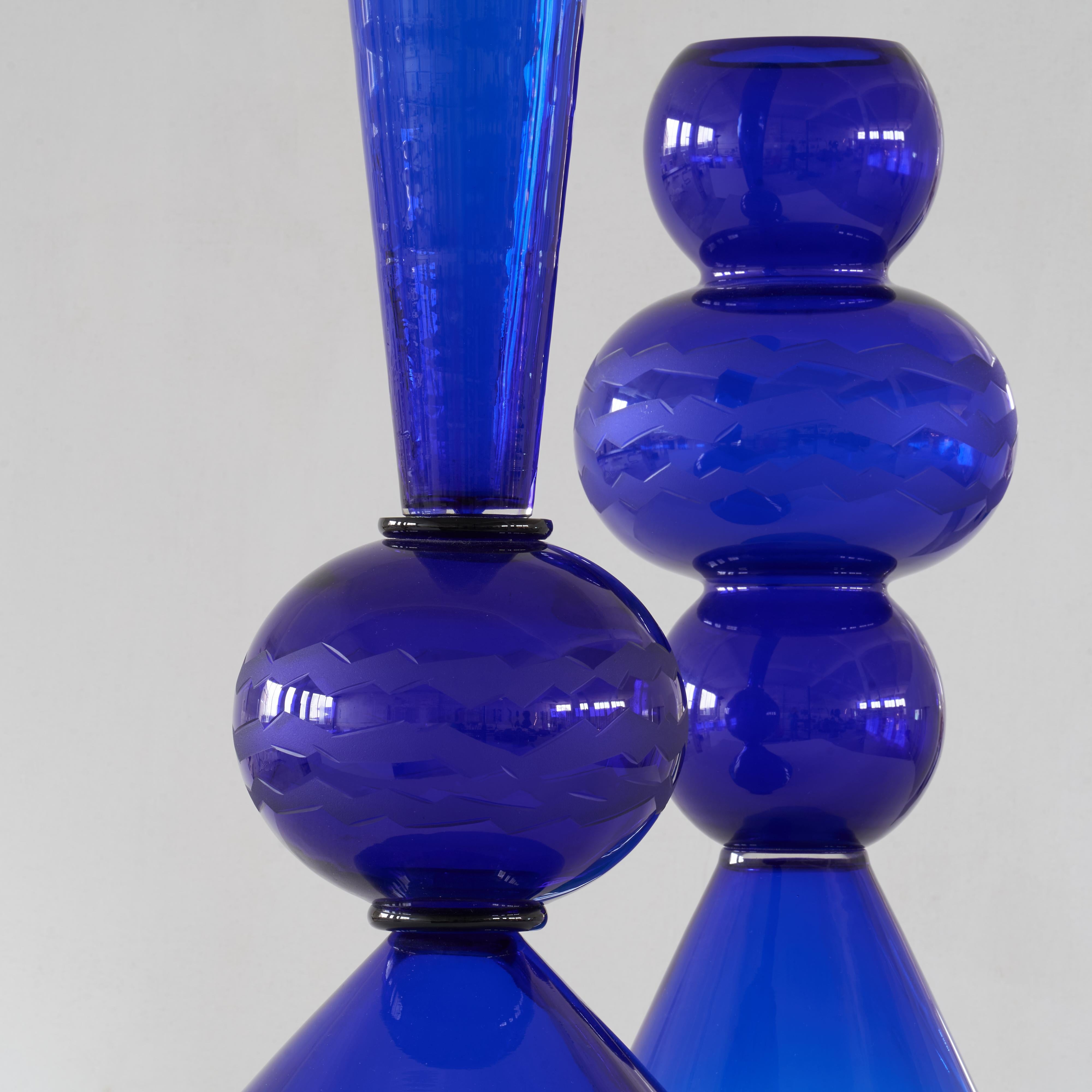 Pair of Very Large Memphis Glass Objects by Matteo Thun for Tiffany & Co. 1987 In Good Condition For Sale In Tilburg, NL