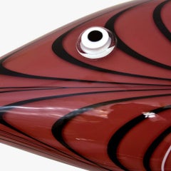Paire de très grandes sculptures murales de poissons en verre soufflé de Murano par Alberto Dona