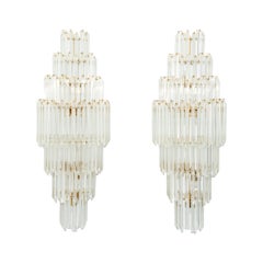 Pair of Very Large Murano Glass Sconces, Italy, circa 1980