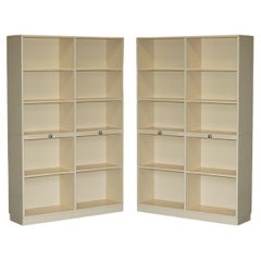Pair of Very Large Open Bookcases with Twin Book Sorting Slip Shelves Must See