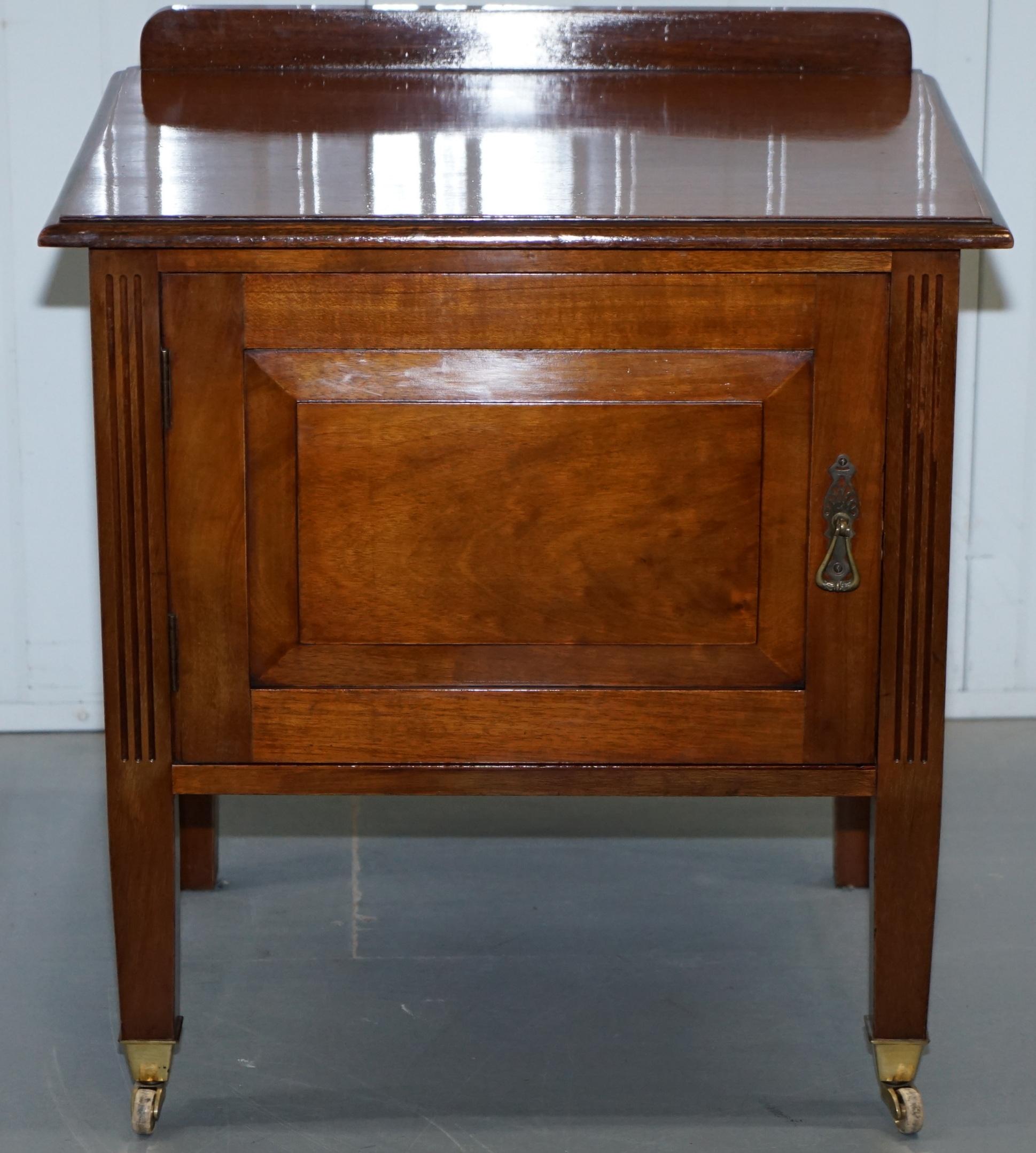 Georgian Pair of Very Large Oversized Solid Mahogany Bedside or Side Lamp Table Cupboards