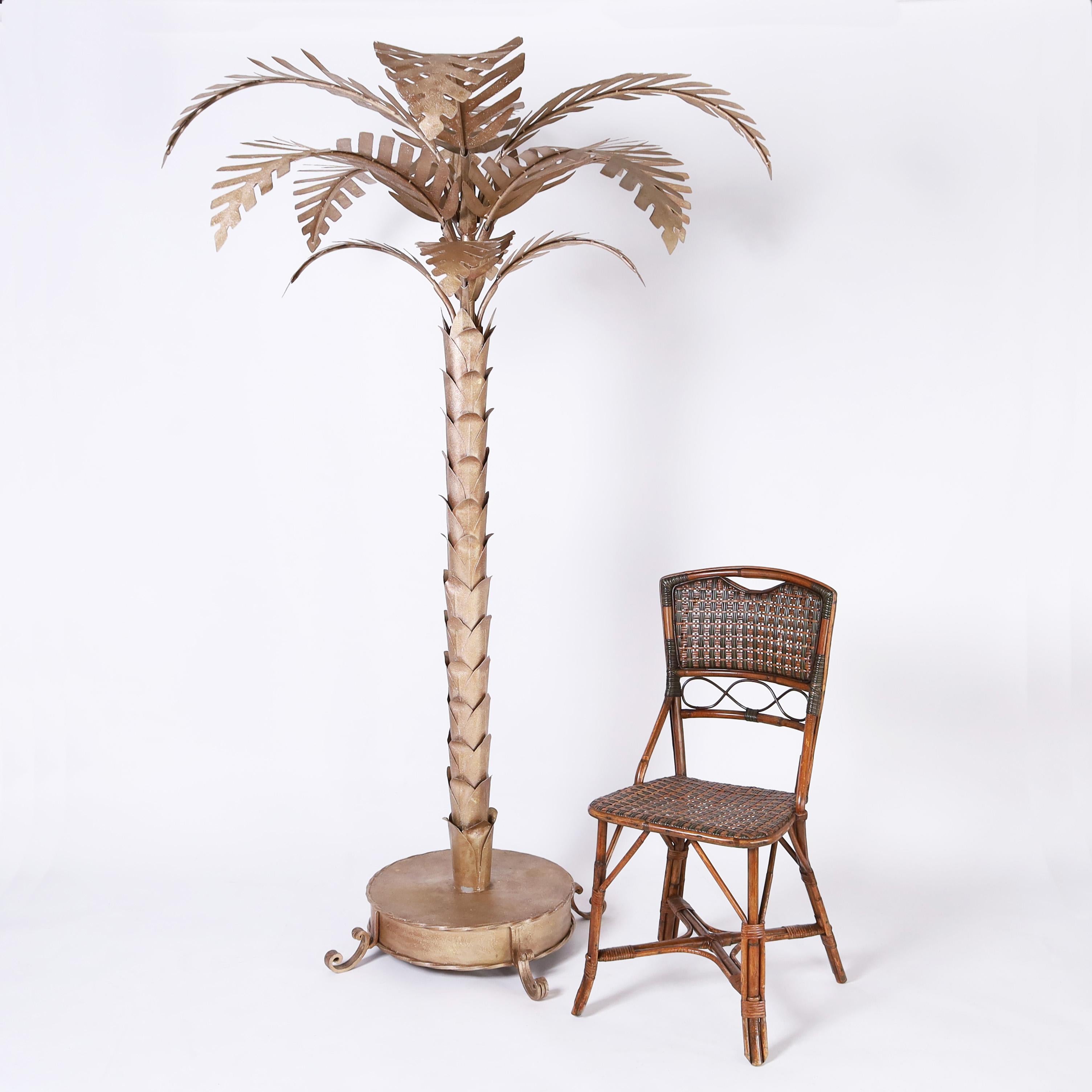 Pair of Very Large  Vintage Metal Palm Tree Sculptures For Sale 2