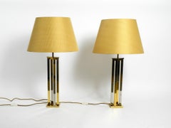 Paire de très rares lampes de table en laiton de très grande taille provenant de Vereinigte Werkstätten