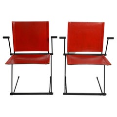 Pair of Very Rare Cantilever Leather Chairs by Herbert Ohl for Matteo Grassi