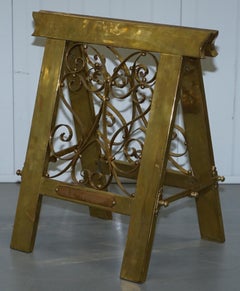 Pair of Very Rare Original Victorian Folding Brass Coffin Trestle Bases Table