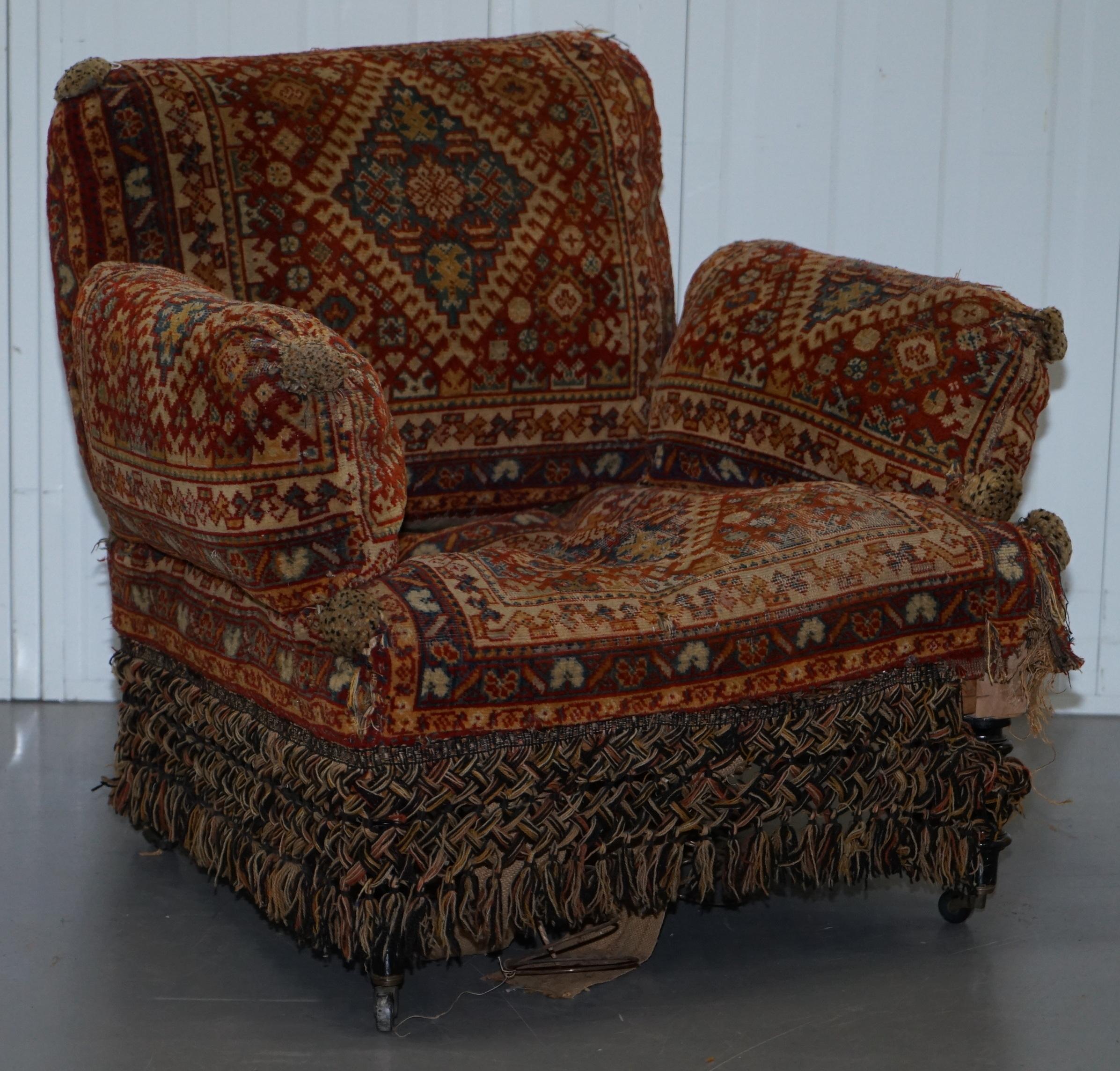 Paar sehr seltene Regency-Sessel um 1810-1820 mit Türkenarbeit im Angebot 8