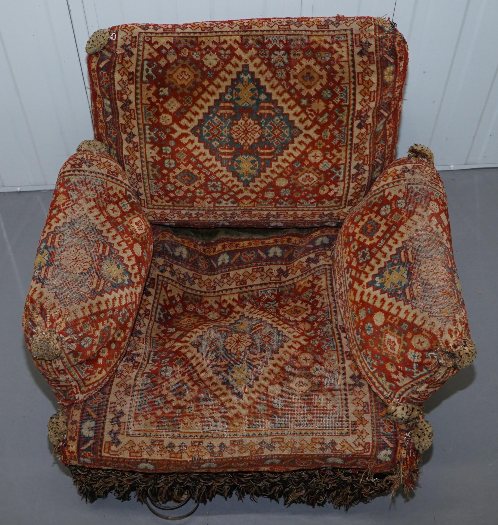 Paar sehr seltene Regency-Sessel um 1810-1820 mit Türkenarbeit im Angebot 10