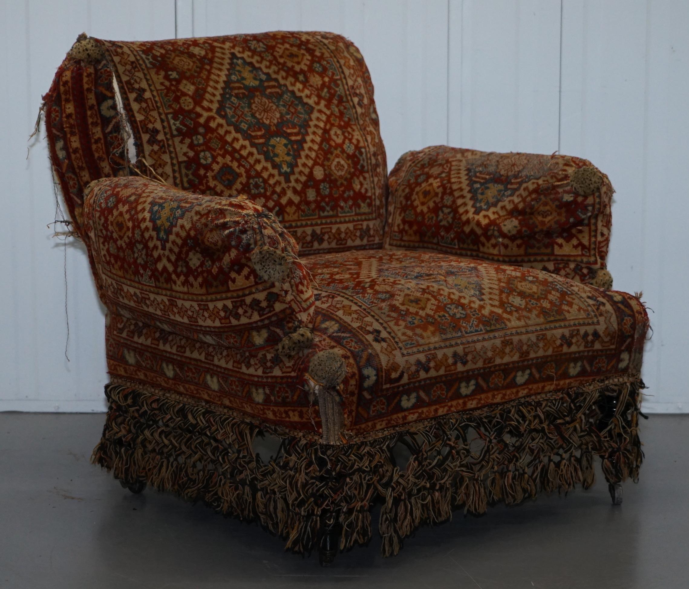 We are delighted to offer for sale this stunning and very rare circa 1810-1820 Regency Turkey work pair of armchairs original period upholstery

A very rare well made and decorative pair of chairs, turkey work is a form of knotted embroidery