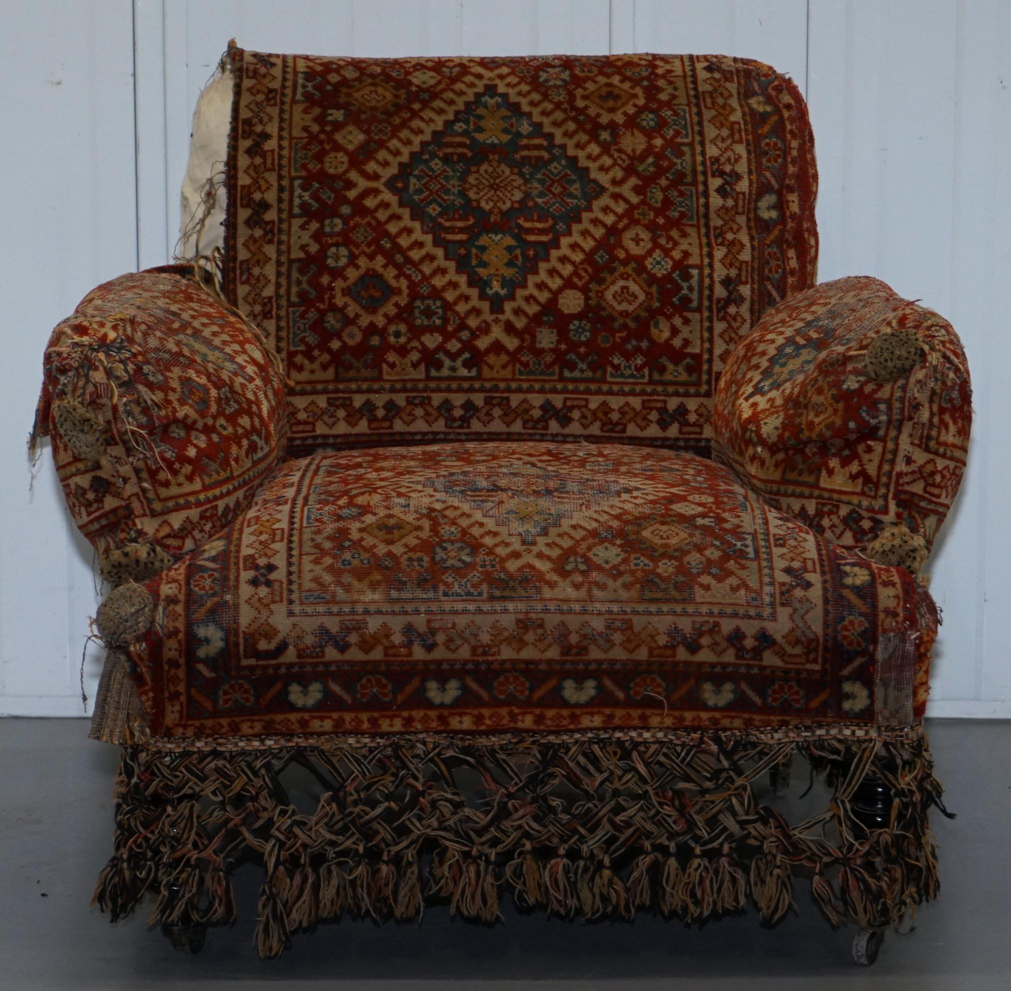 Paar sehr seltene Regency-Sessel um 1810-1820 mit Türkenarbeit (Englisch) im Angebot