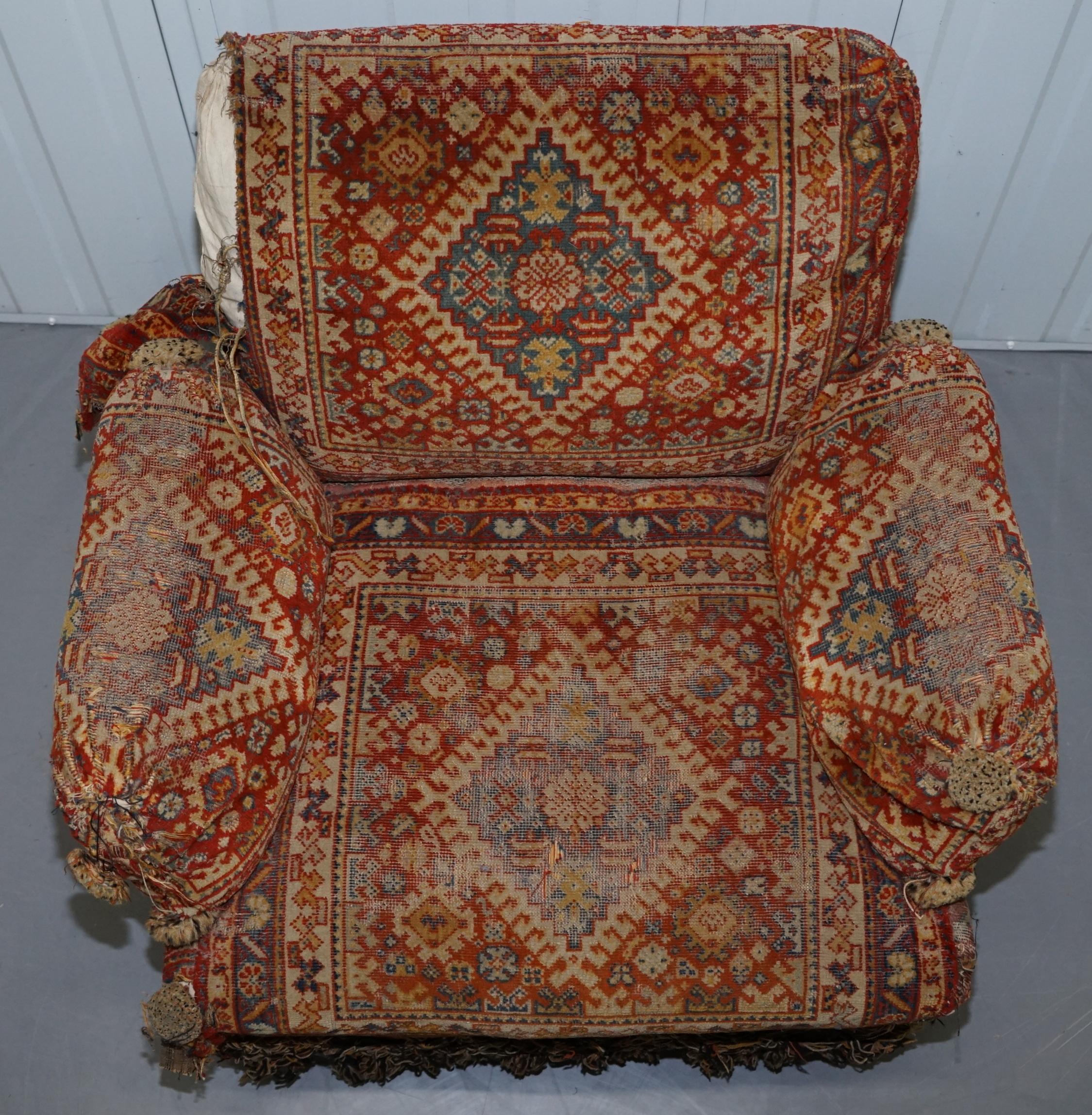 Early 19th Century Pair of Very Rare Regency circa 1810-1820 Turkey Work Armchairs  For Sale
