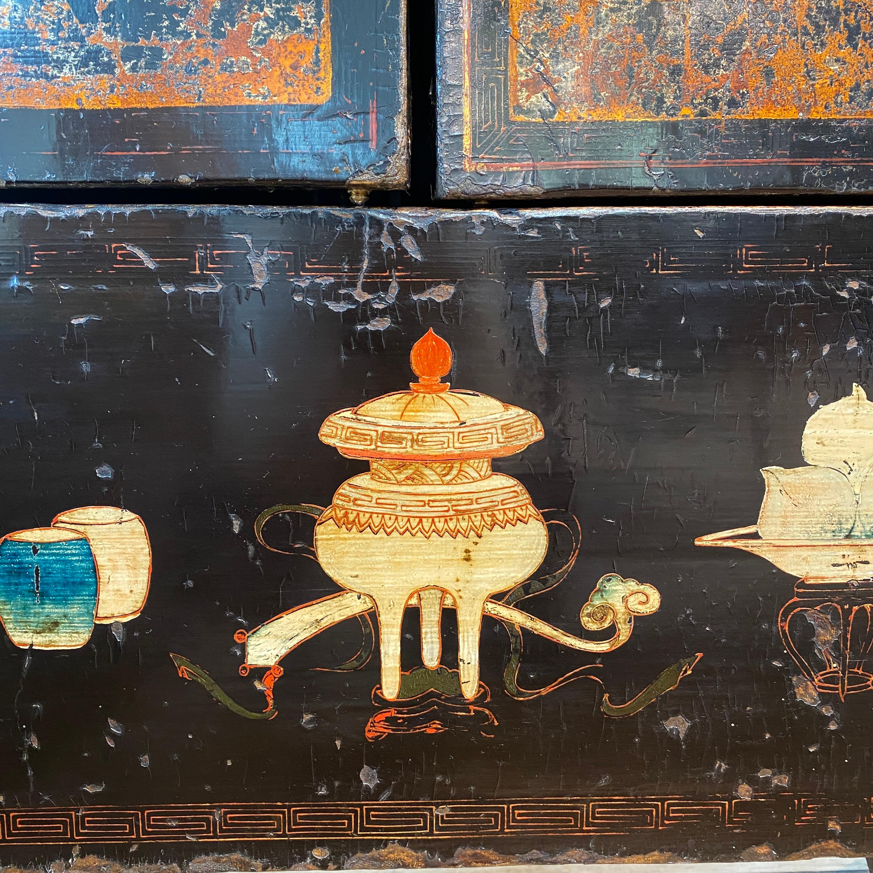 Pair of Very Unusual and Rare 18th Century Chinese Qing Dynasty Cabinets 12