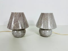 Pair of Vetri d‘Arte Murano Glass Mushroom Table Lamps, Italy, 1970s