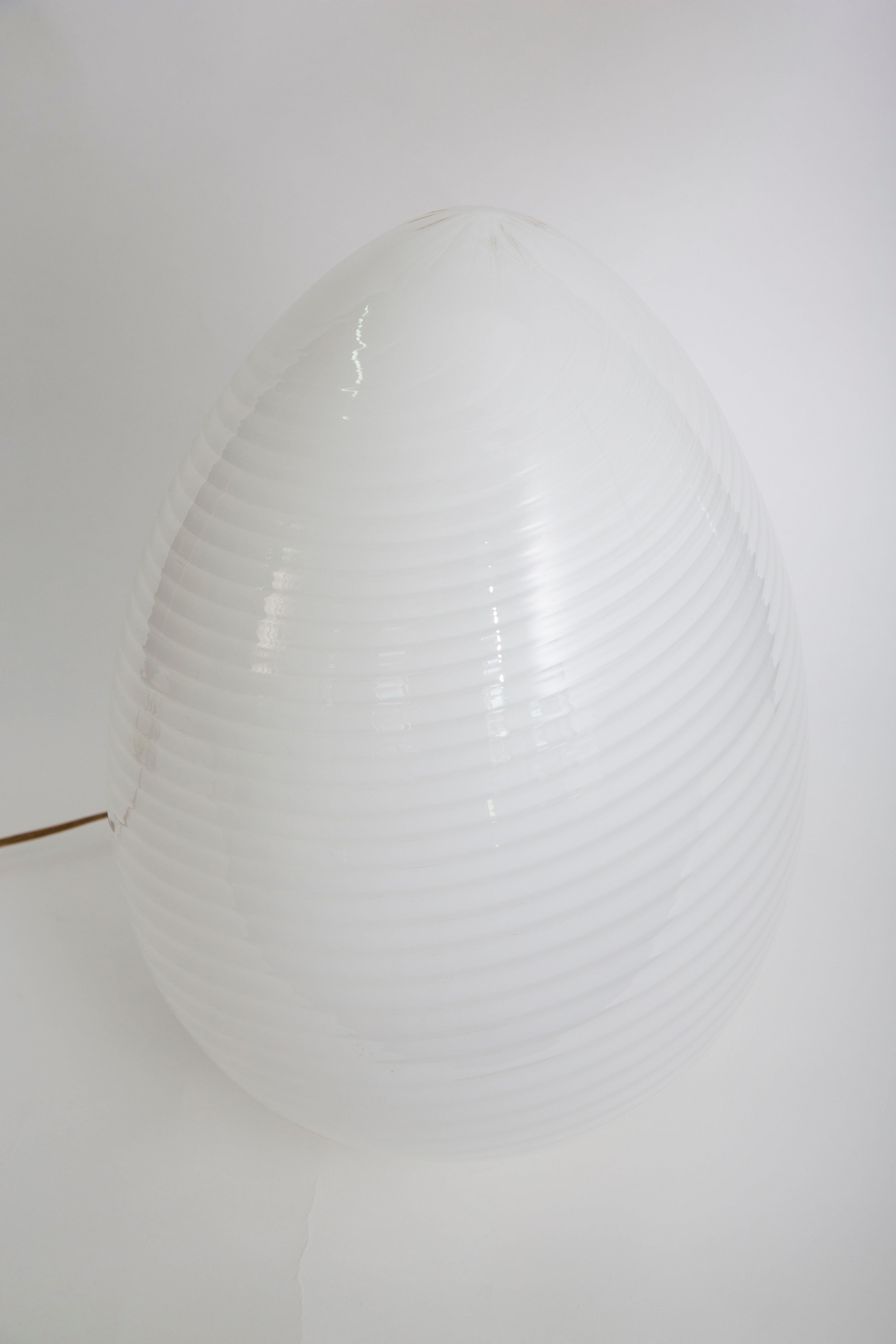 Gorgeous pair of Murano egg lamps by Vetri.