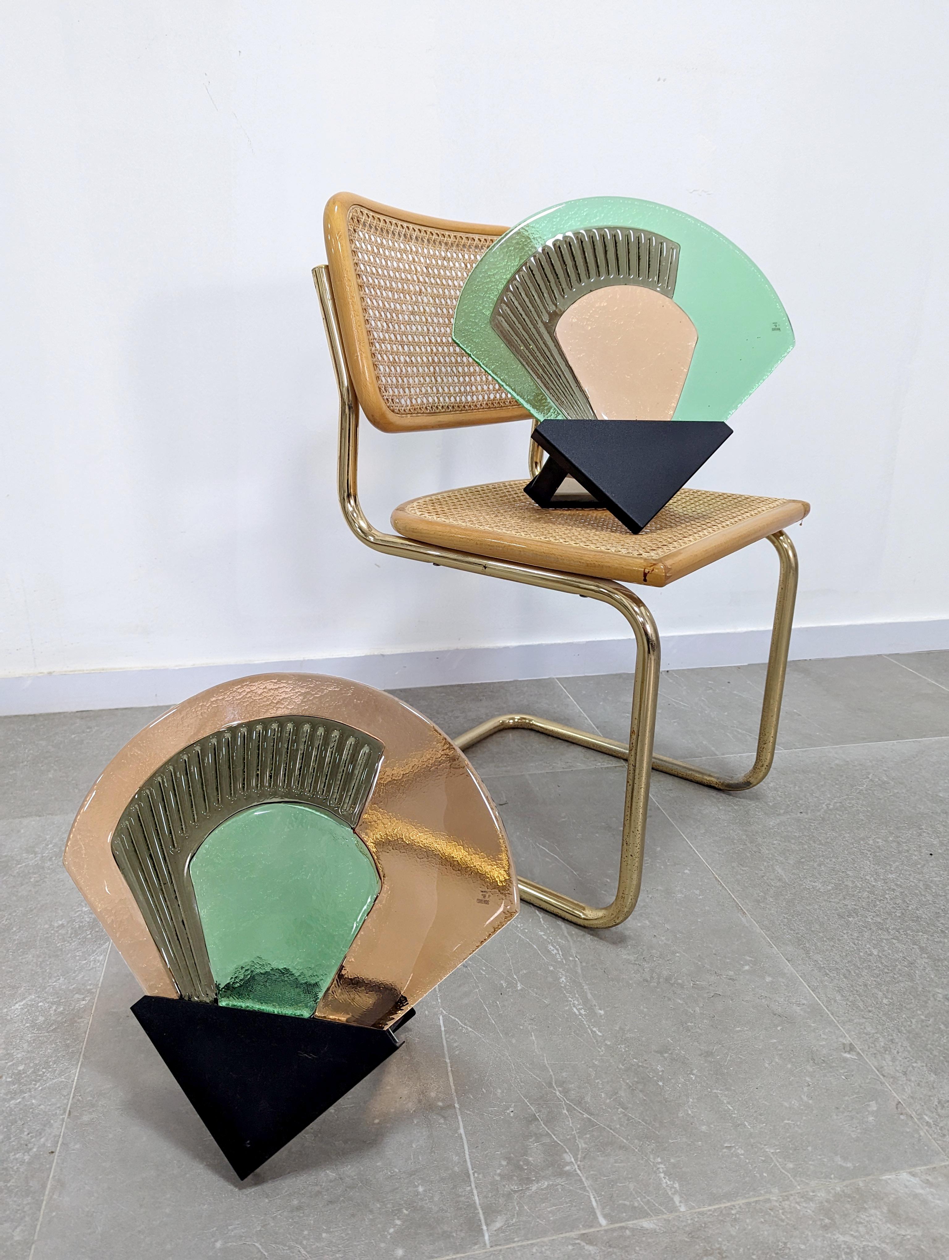 Paar Wandleuchter aus Murano-Glas von Vetri, Italien, 1980er Jahre (Postmoderne) im Angebot