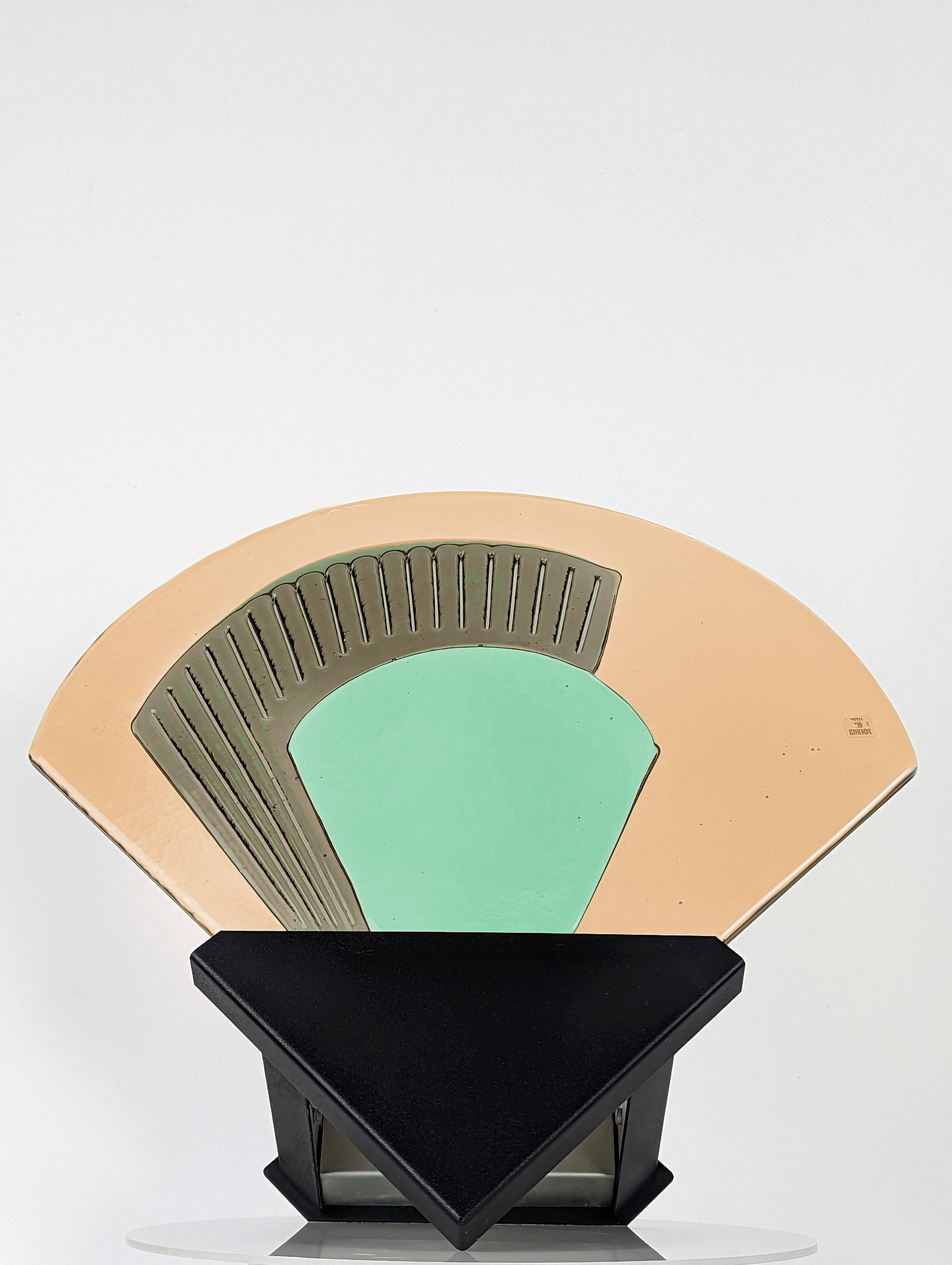 Paar Wandleuchter aus Murano-Glas von Vetri, Italien, 1980er Jahre (Metall) im Angebot