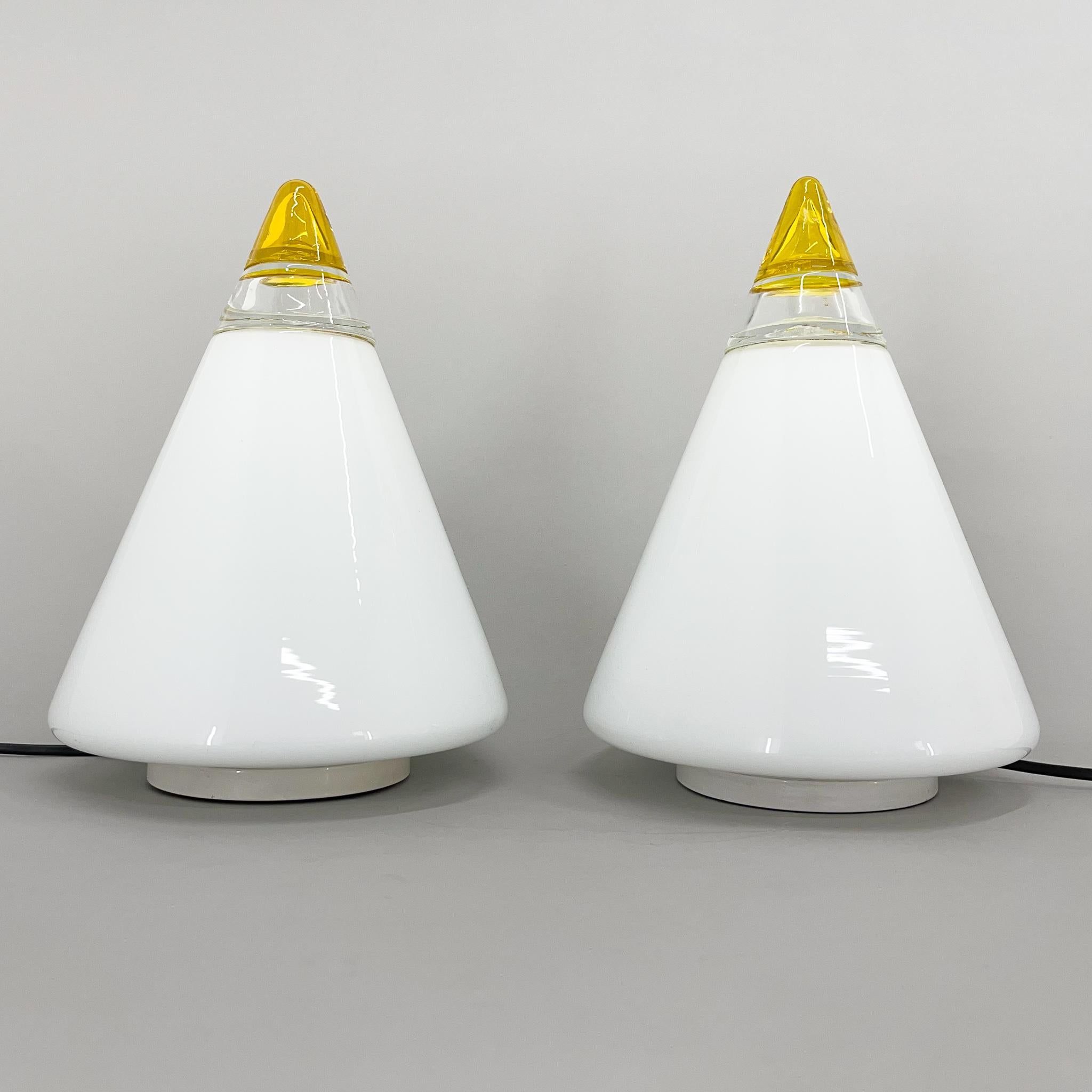 Pair of Vetri Murano Table Lamps by Giusto Toso, 1970's For Sale 1