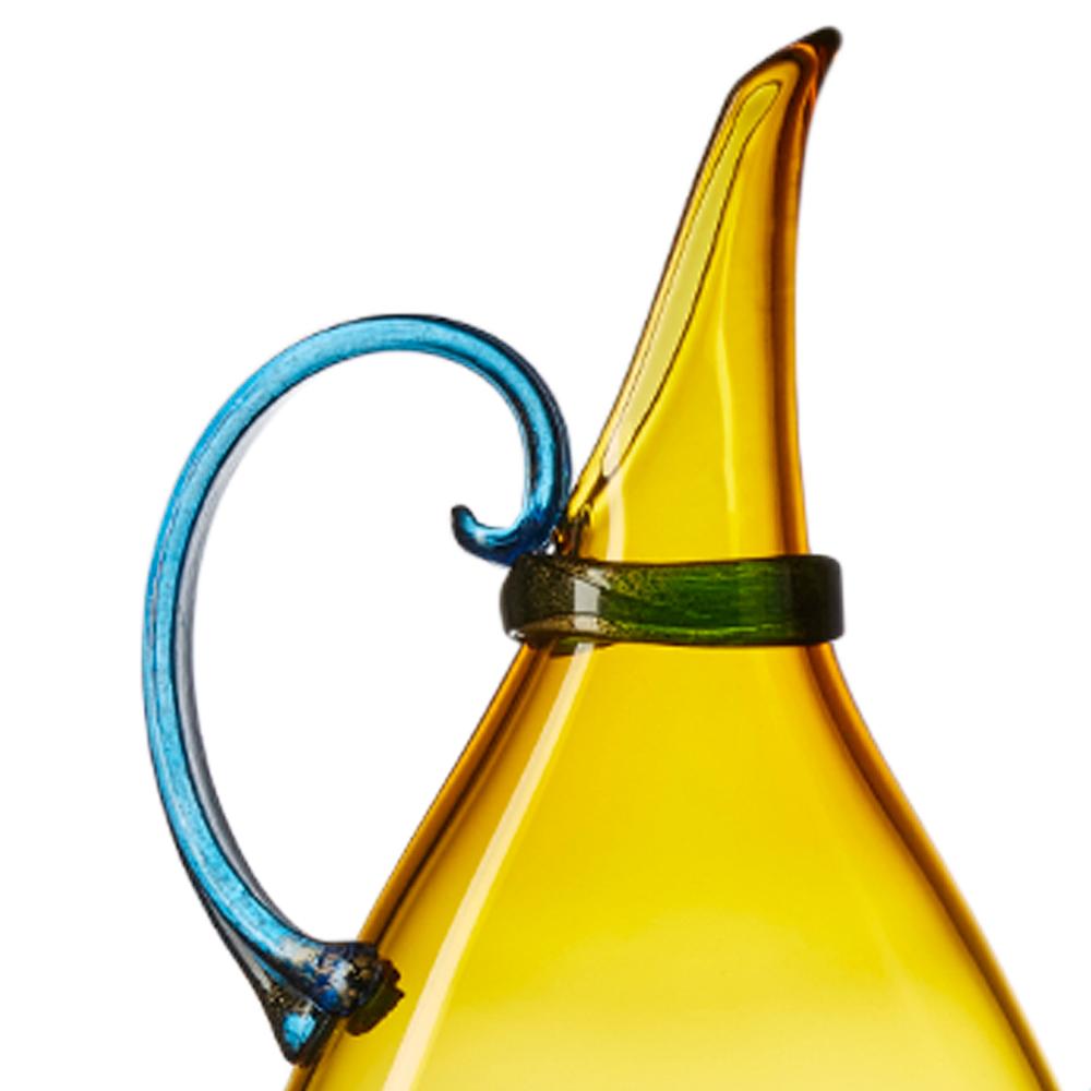 customized handblown glass pitcher