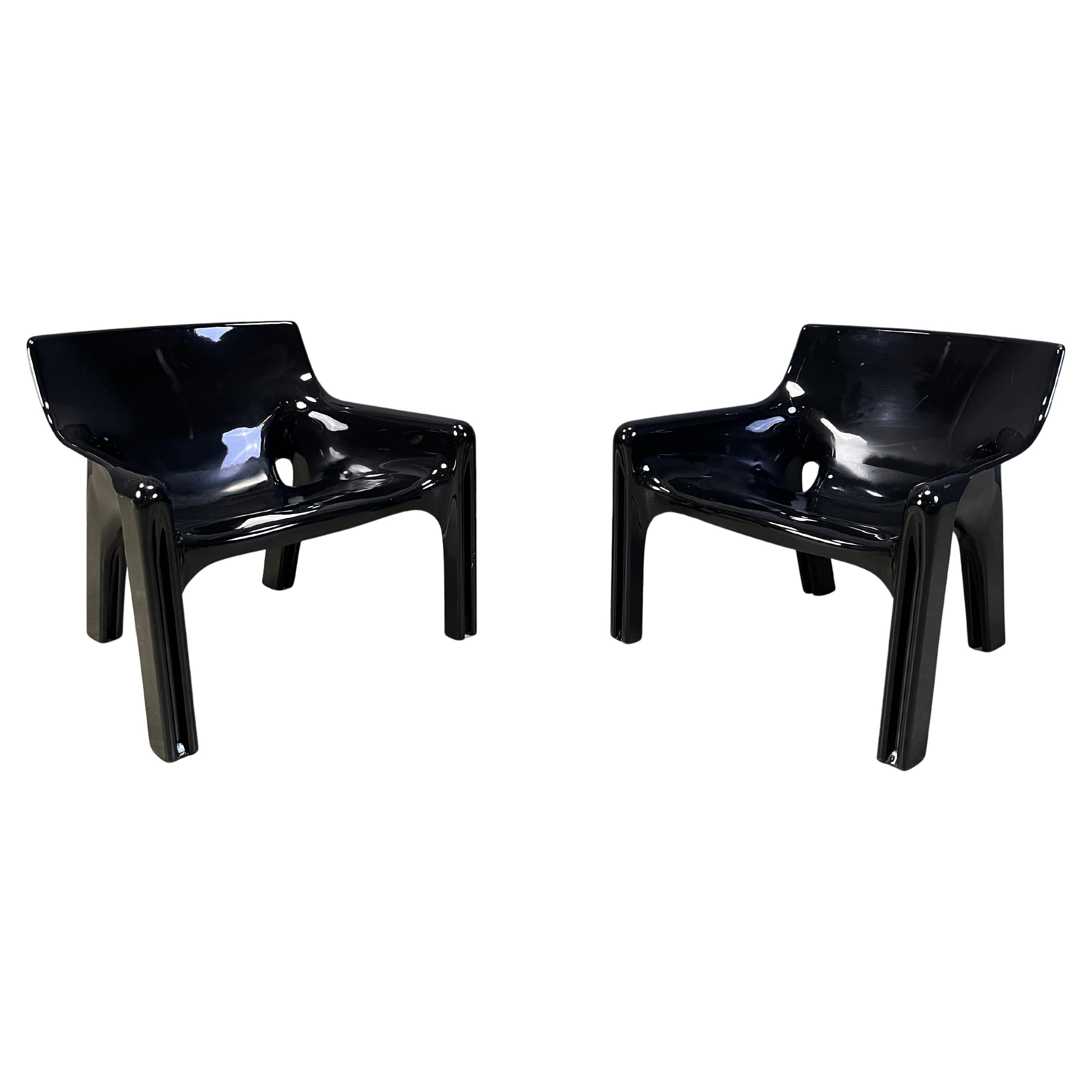 Paar Vicario-Sessel von Vico Magistretti für Artemide, 1970er Jahre