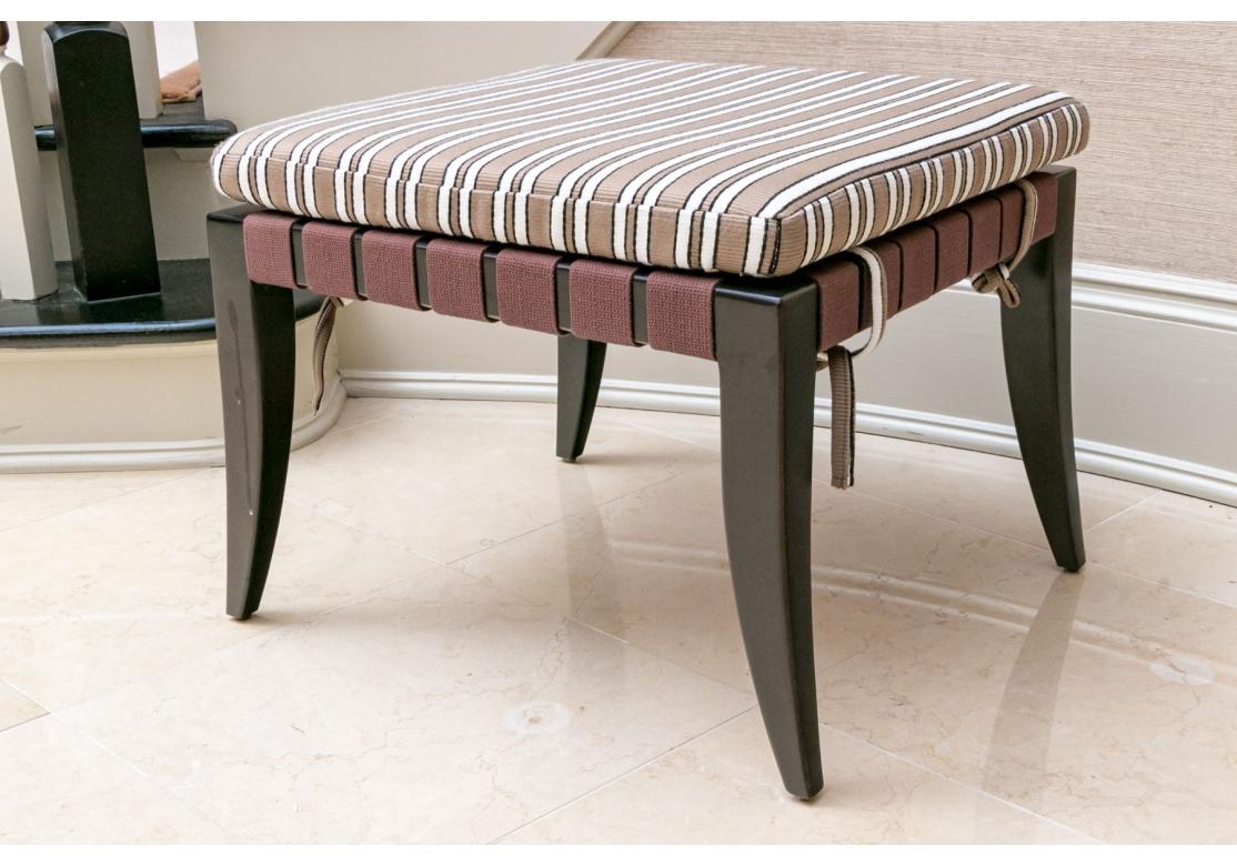 Pareja De Taburetes Estilo Klismos Vicente Wolf Para Niedermaier Tela en venta