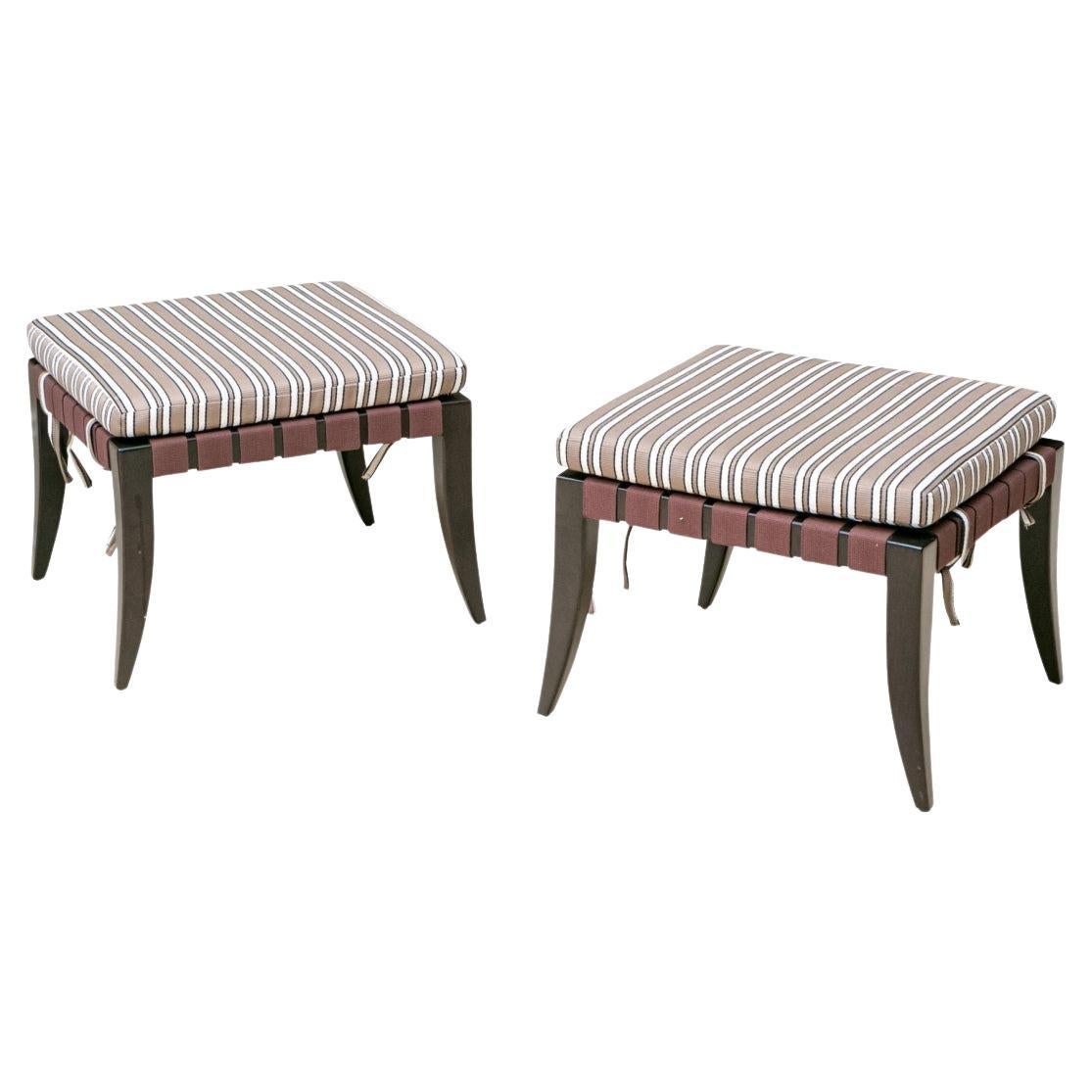 Pair Of Vicente Wolf For Niedermaier Klismos Style Stools