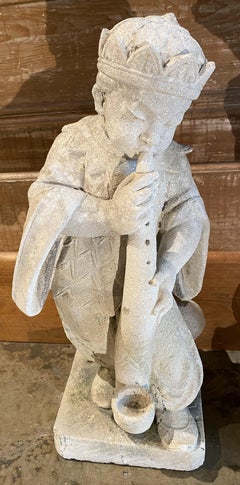 Pair of Vicenza Stone Figures of Chinese Musicians