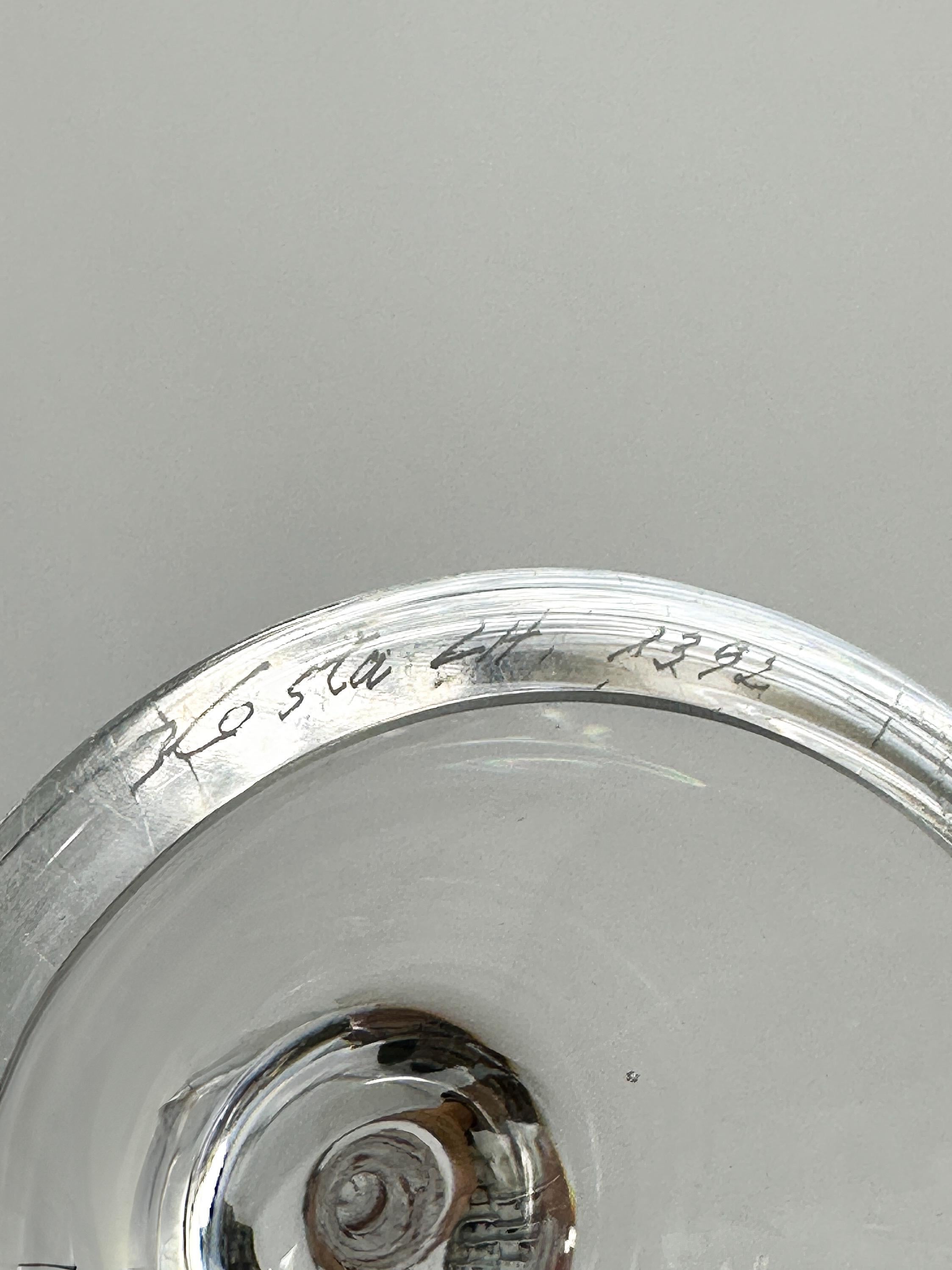 Paar Vicke Lindstrand Kristall-Kerzenständer Kosta Glas Schweden 1960er Jahre im Angebot 3